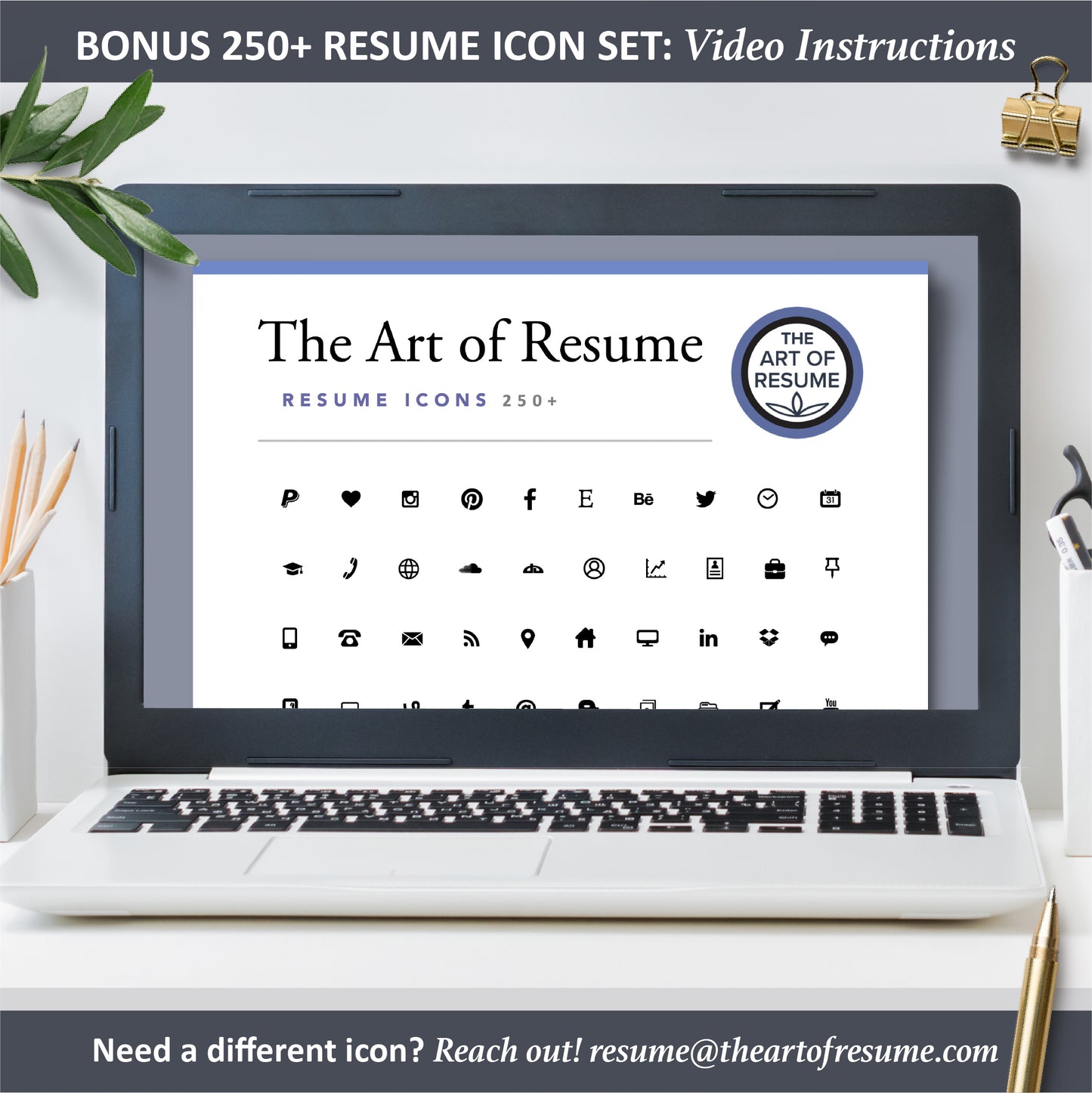 The Art of Resume | Professional Pink Resume Template Bundle | Free Bones Resume Icons