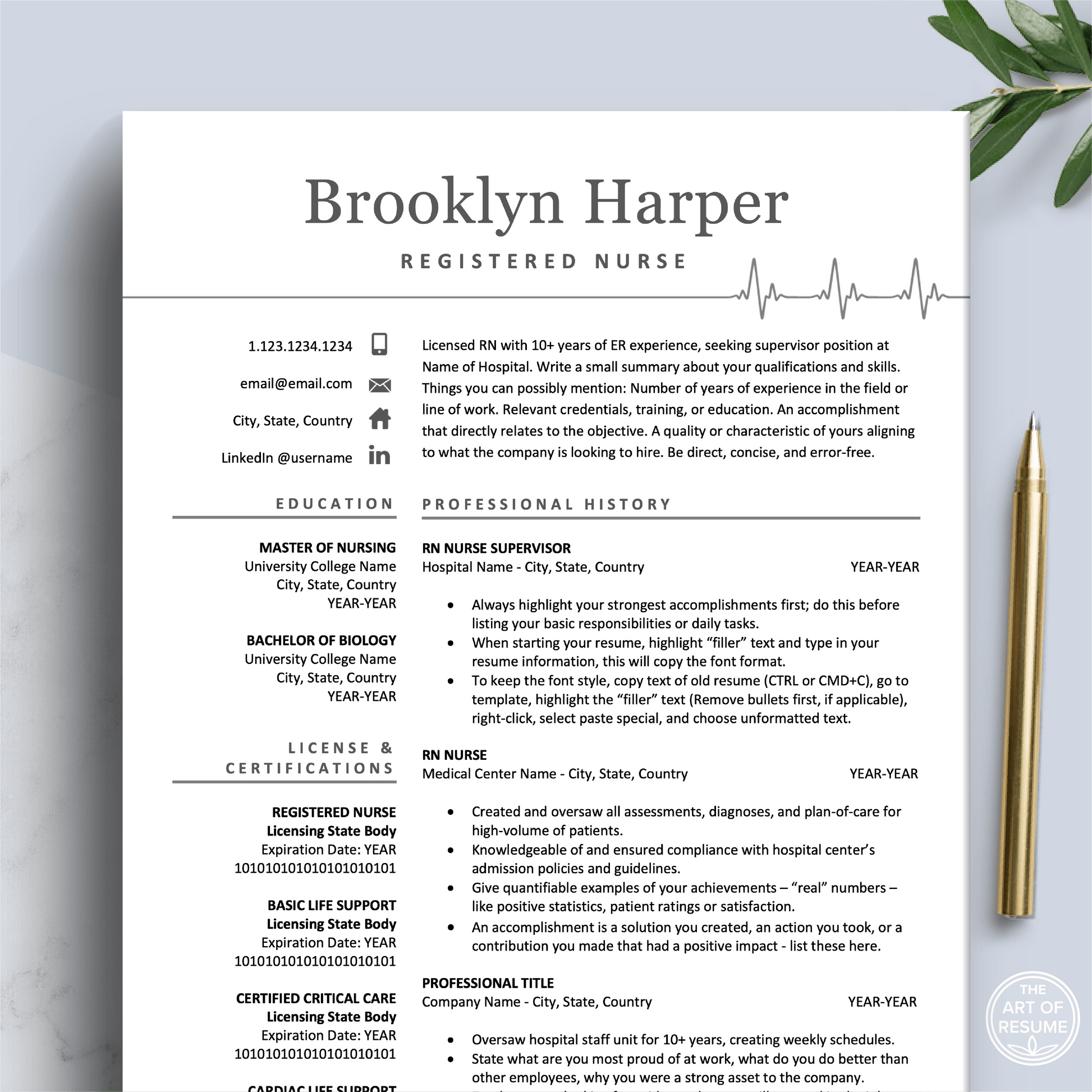 Nurse Resume Designs | Medical CV | Physician Cover Letter - The Art of Resume