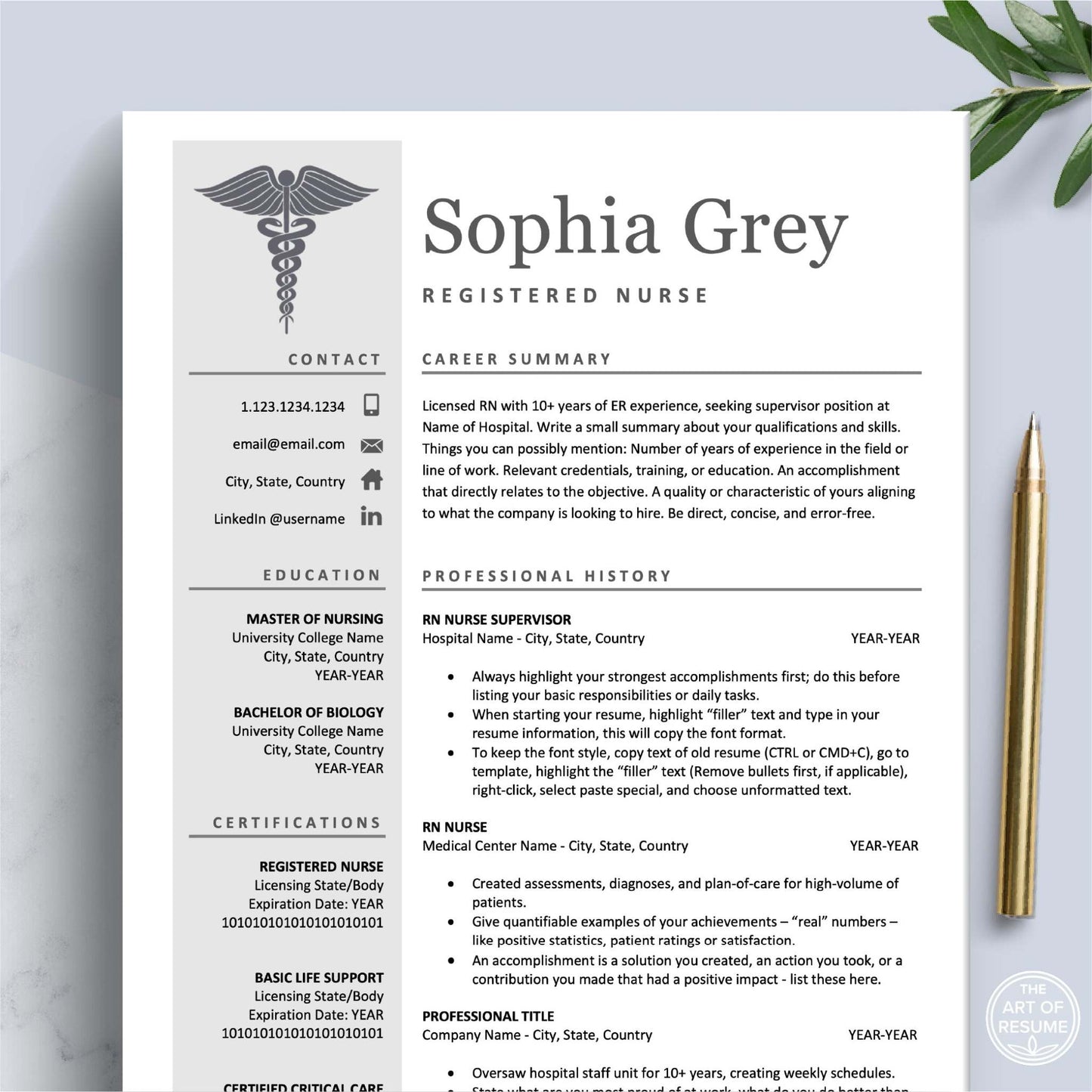 The Art of Resume Templates | Medical, Nurse, Doctor Resume CV Design Template Builder Bundle Download | Curriculum Vitae