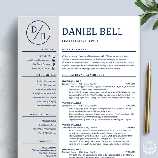 Executive Resume Design | Professional Resume CV - The Art of Resume