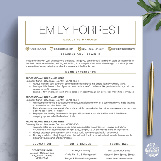 Modern Resume Templates | Professional Resume Design Download - The Art of Resume