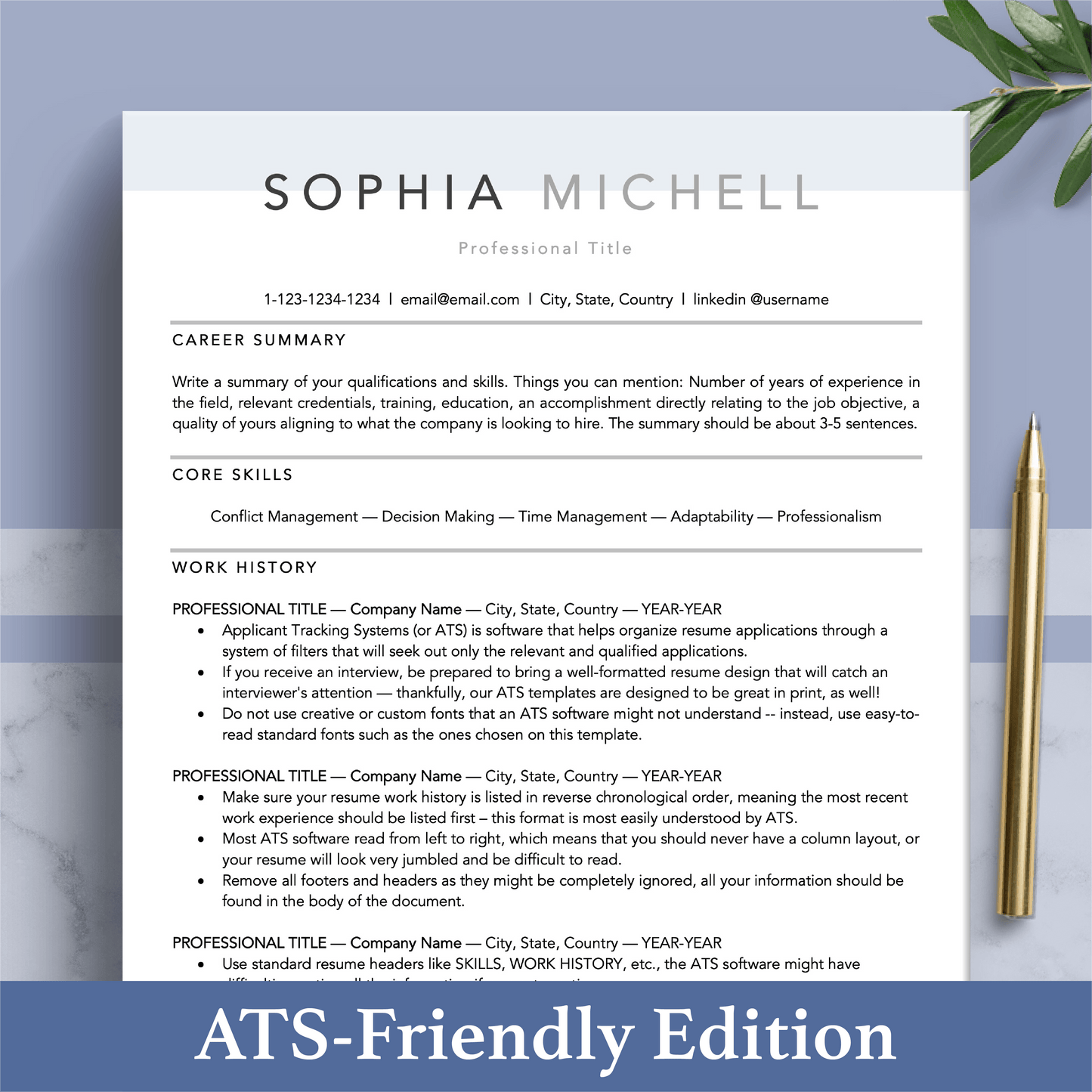 The Art of Resume Templates | Professional Executive Resume CV Design Template Maker, Download for Apple Pages and Microsoft Word, Mac and PC Resume CV Template | Curriculum Vitae for Apple Pages, Microsoft Word, Mac, PC