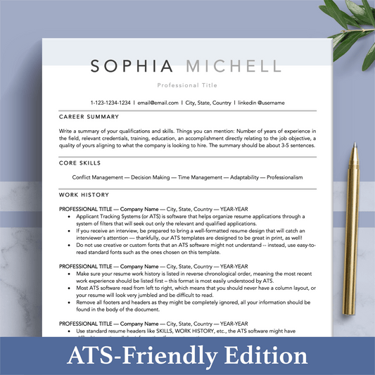 The Art of Resume Templates | Professional Executive Resume CV Design Template Maker, Download for Apple Pages and Microsoft Word, Mac and PC Resume CV Template | Curriculum Vitae for Apple Pages, Microsoft Word, Mac, PC