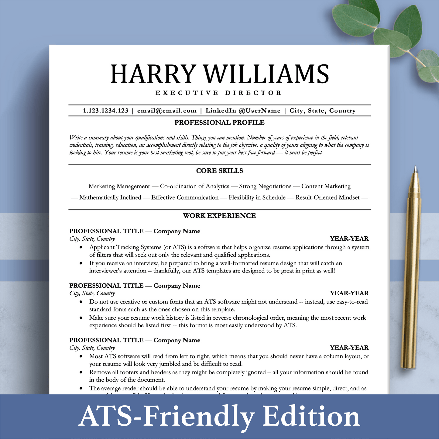 ATS Resume Template Bundle (Applicant Tracking System-Friendly) - The Art of Resume