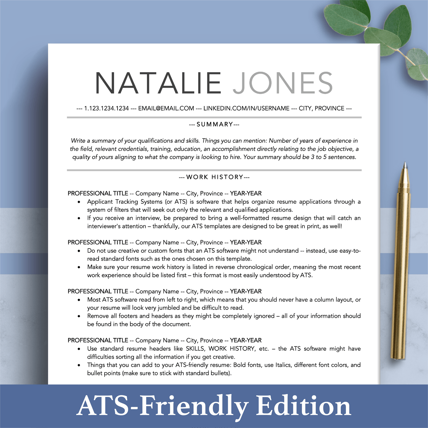 ATS-Friendly Resume | Modern CV Template | FREE Resume Guide - The Art of Resume