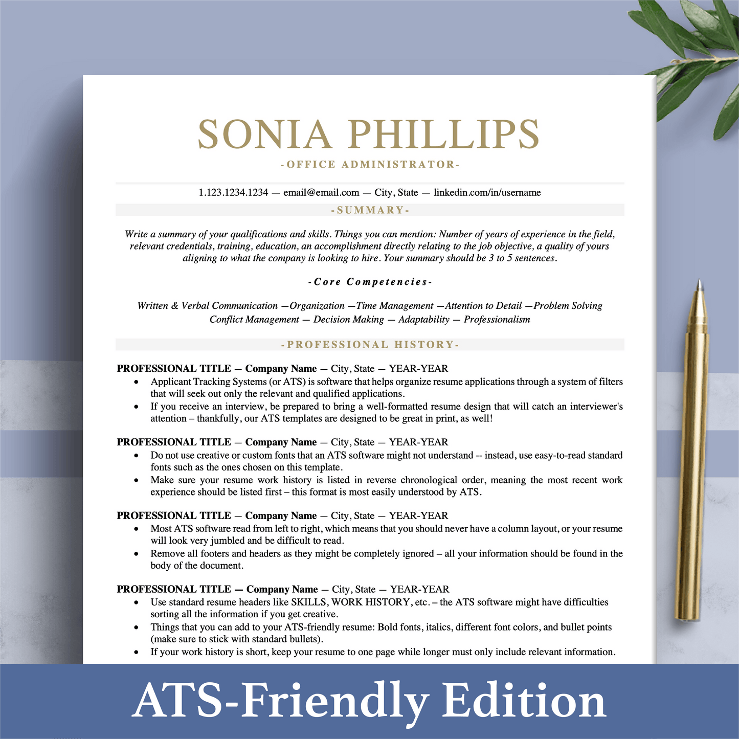 ATS Friendly Resume | Resume CV Design Bundle - The Art of Resume