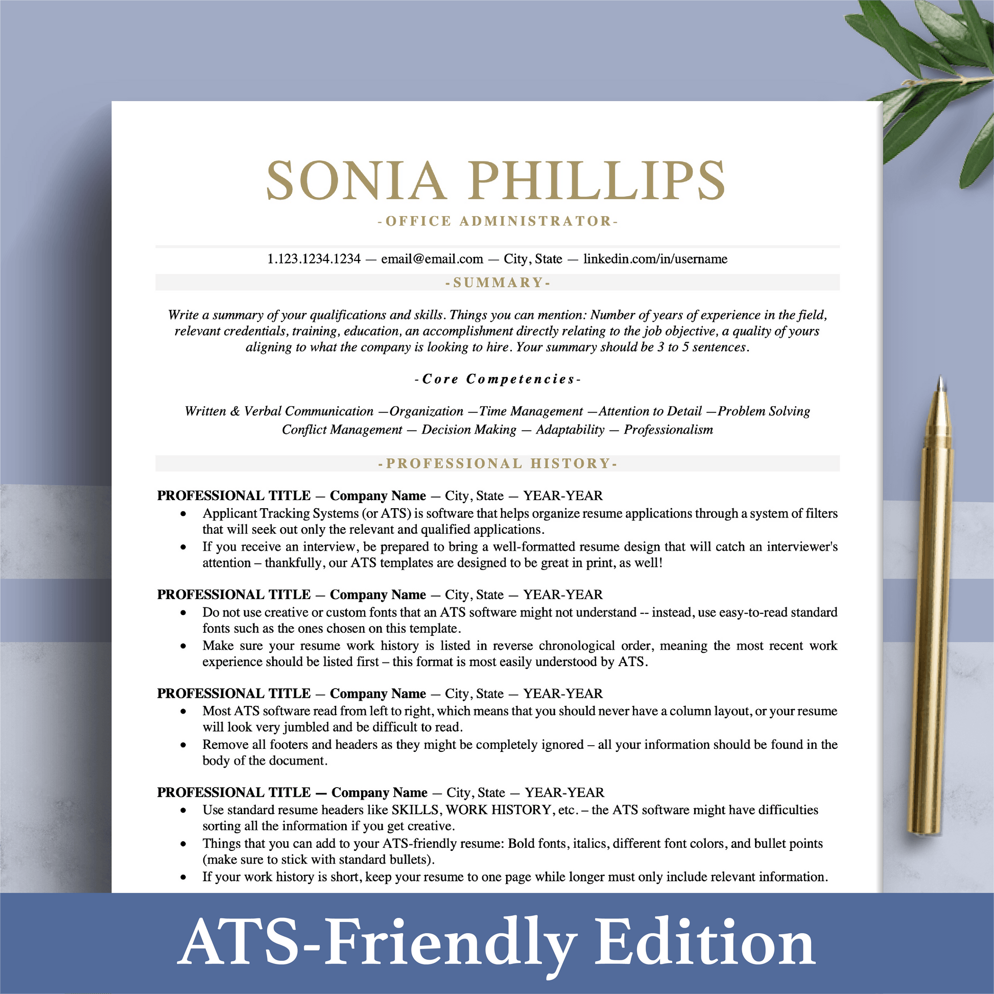 ATS Friendly Resume | Resume CV Design Bundle - The Art of Resume