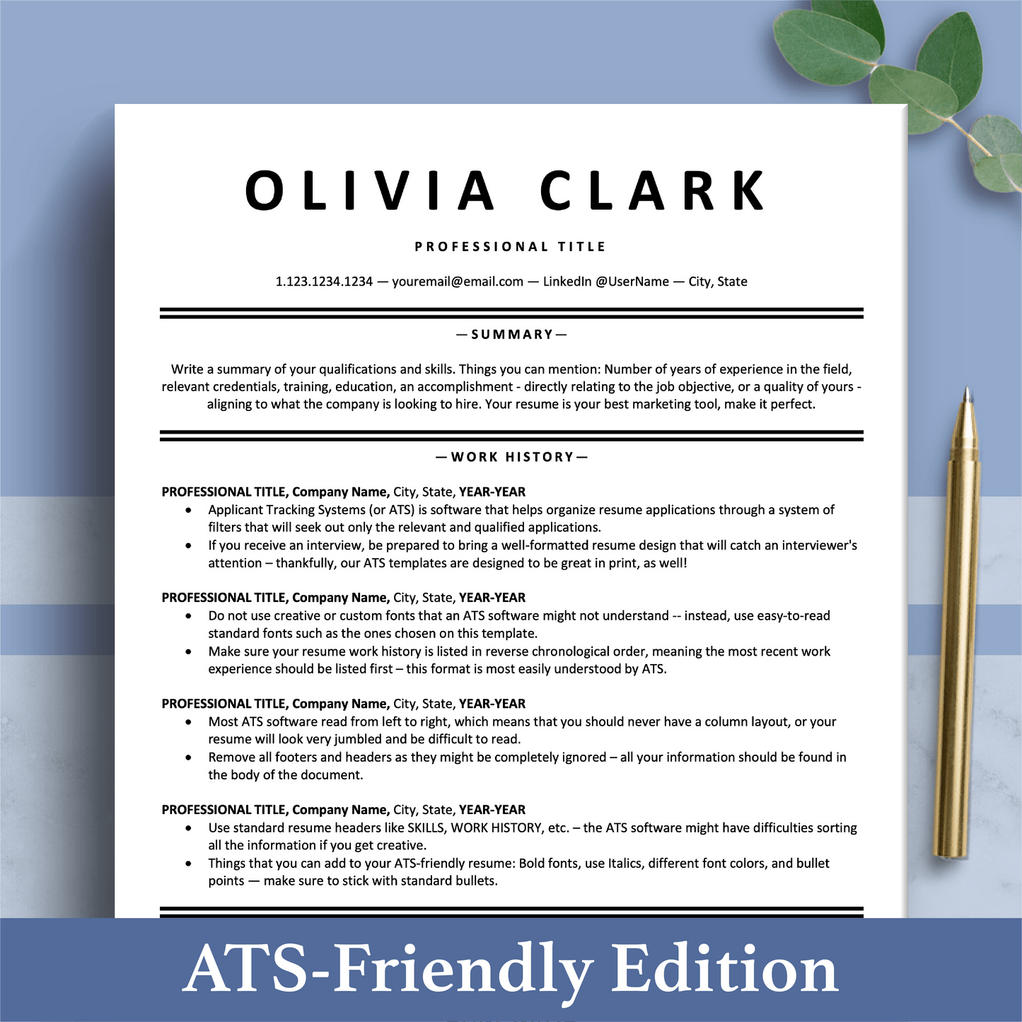 ATS Friendly Resume Template Bundle | Google Docs, Microsoft Word, Apple Pages - The Art of Resume