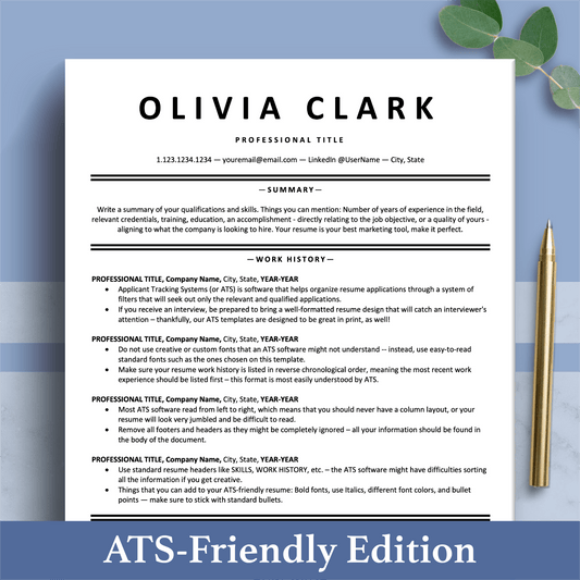 ATS Friendly Resume Template Bundle | Google Docs, Microsoft Word, Apple Pages - The Art of Resume