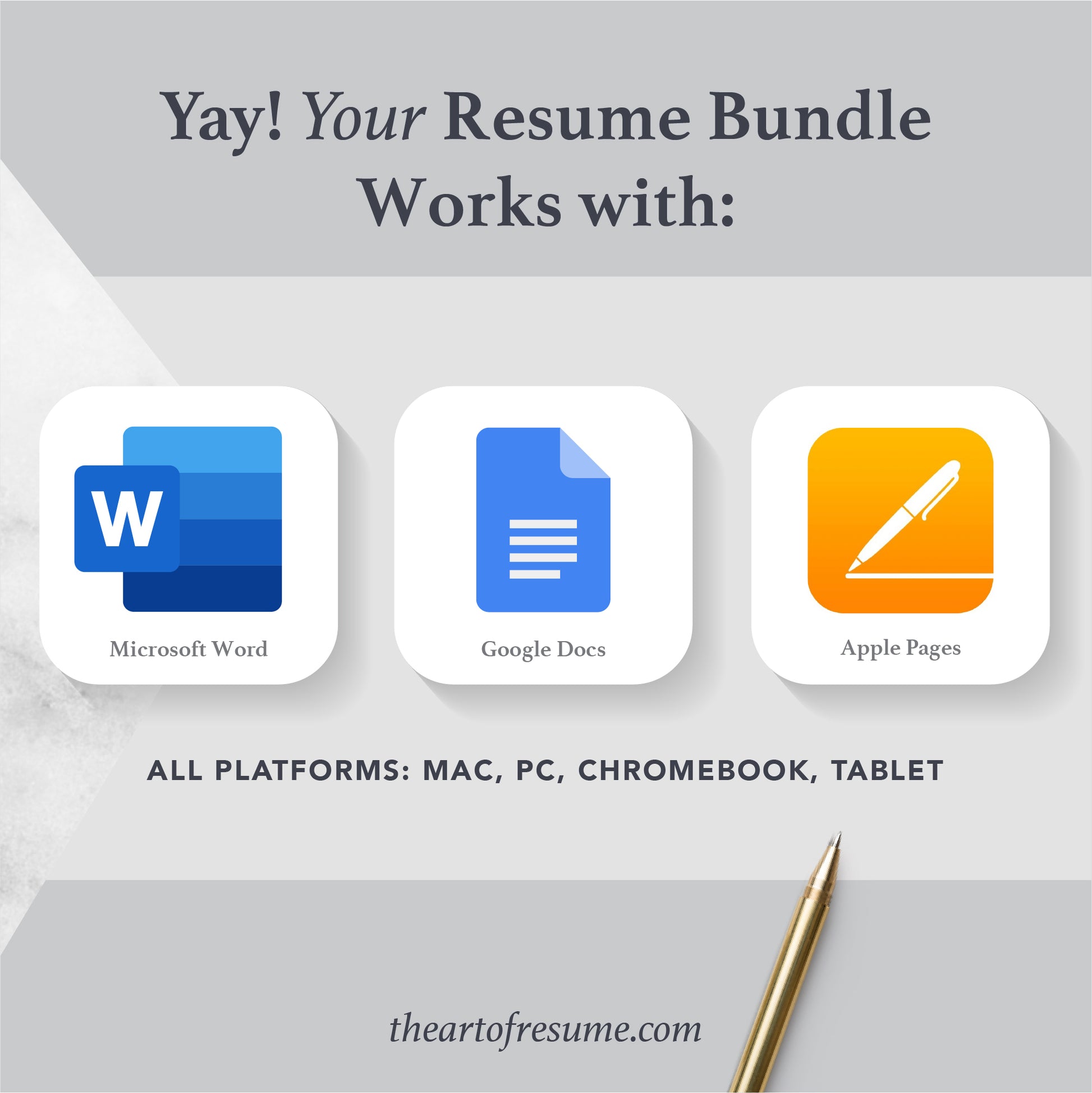 The Art of Resume Templates | Instantly Download  Custom Editable Resume CV Builder Maker on Google Docs, Microsoft Word, Apple Pages, Mac, PC, Chromebook, Tablet