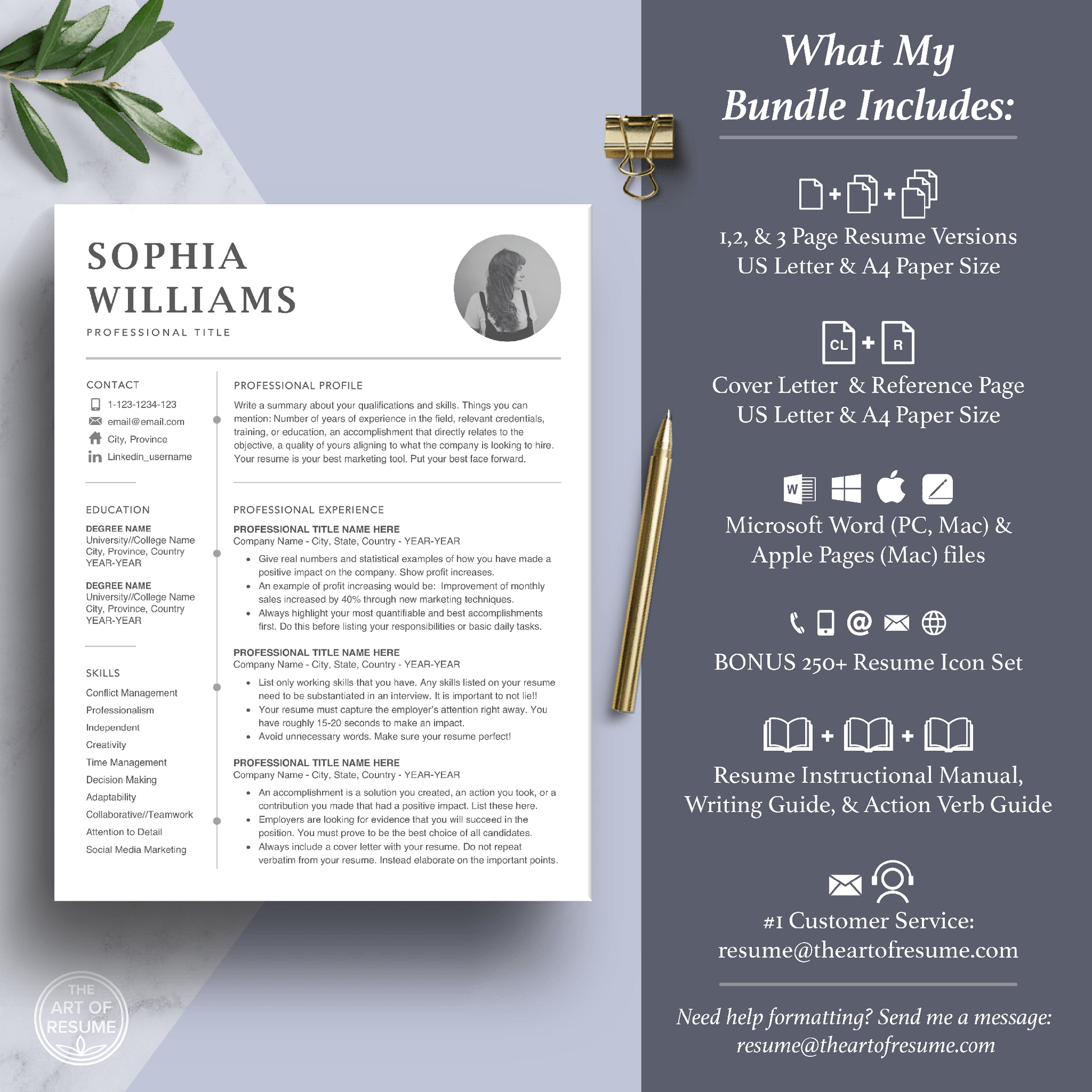 Professional Resume with Photo | Creative Resume Template - The Art of Resume