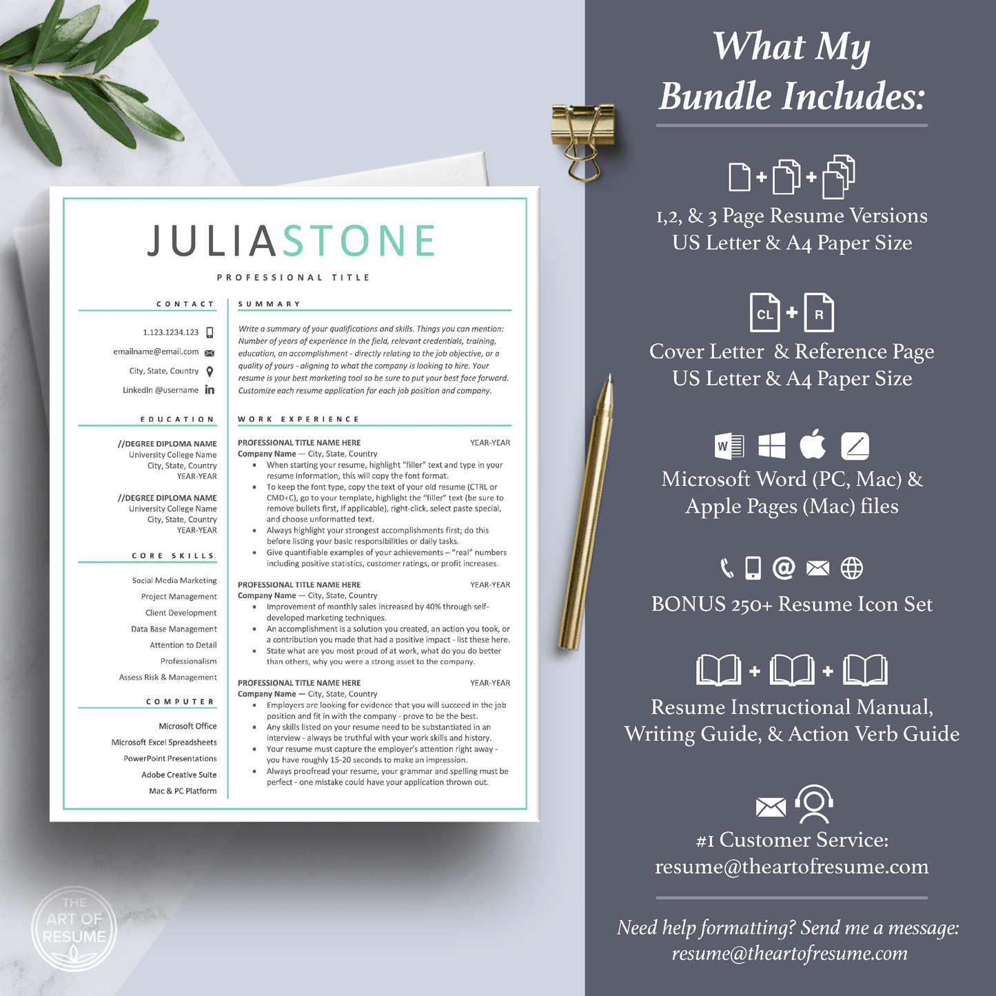 Professional Resume Templates | Free Resume Designs Included (Simple) - The Art of Resume