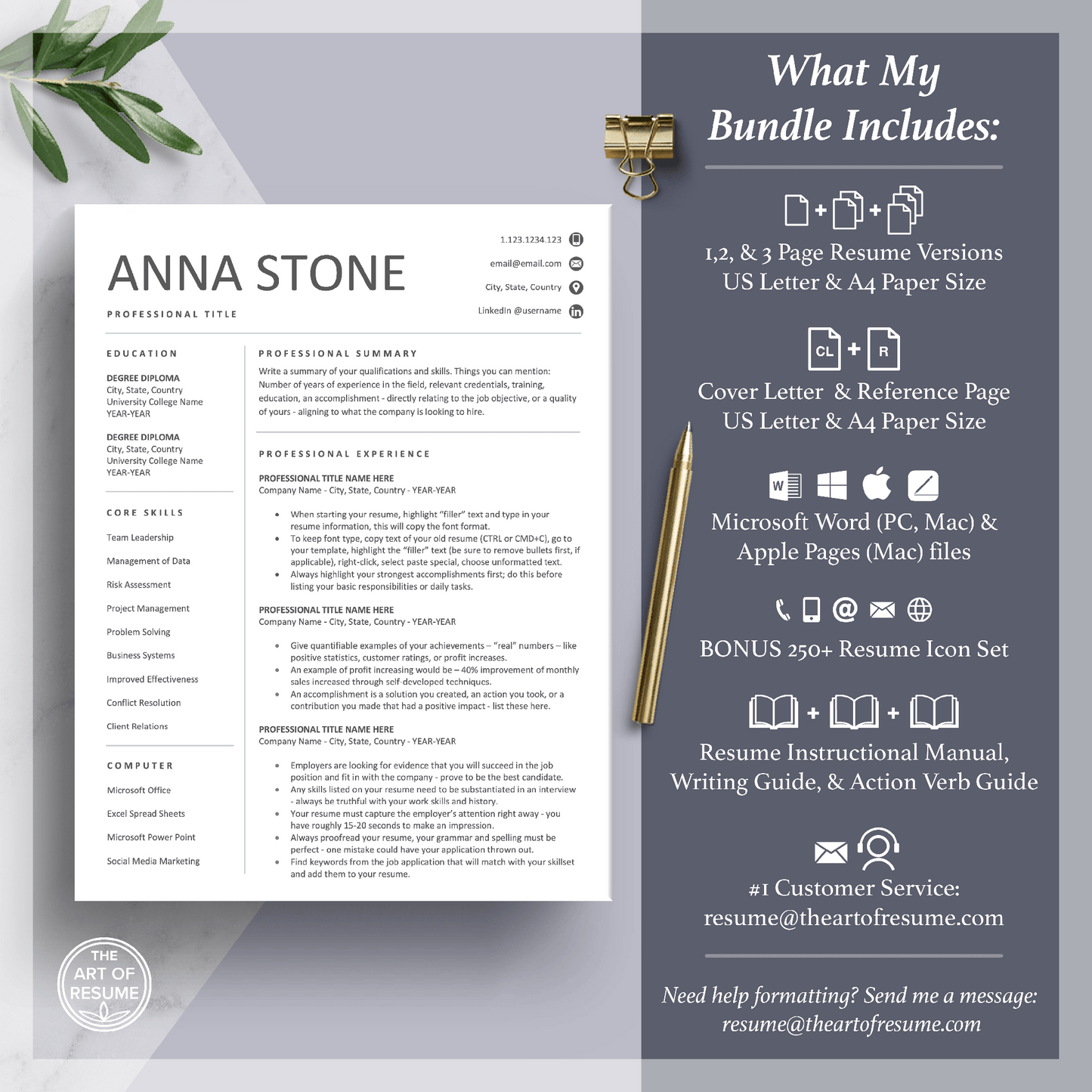 Simple Resume Design Builder | FREE Resume Writing Guide - The Art of Resume