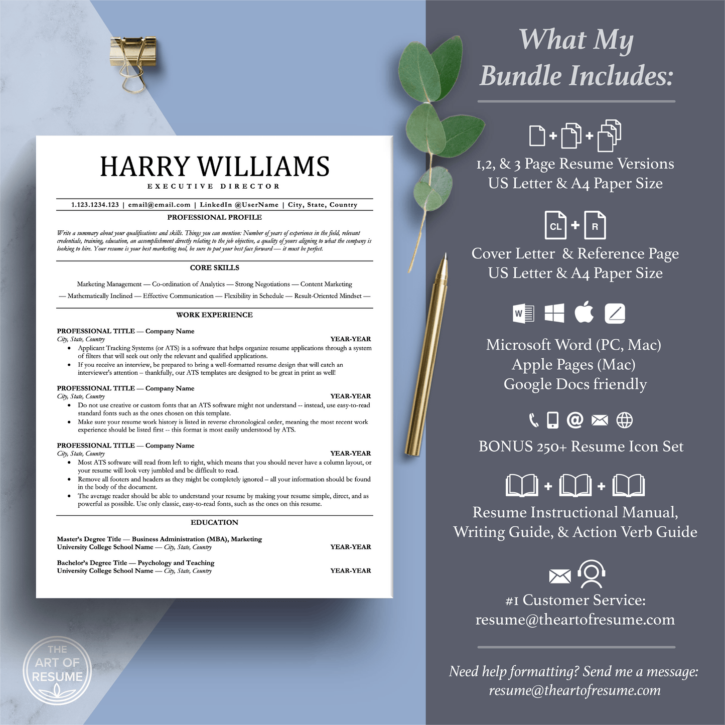 ATS Resume Template Bundle (Applicant Tracking System-Friendly) - The Art of Resume