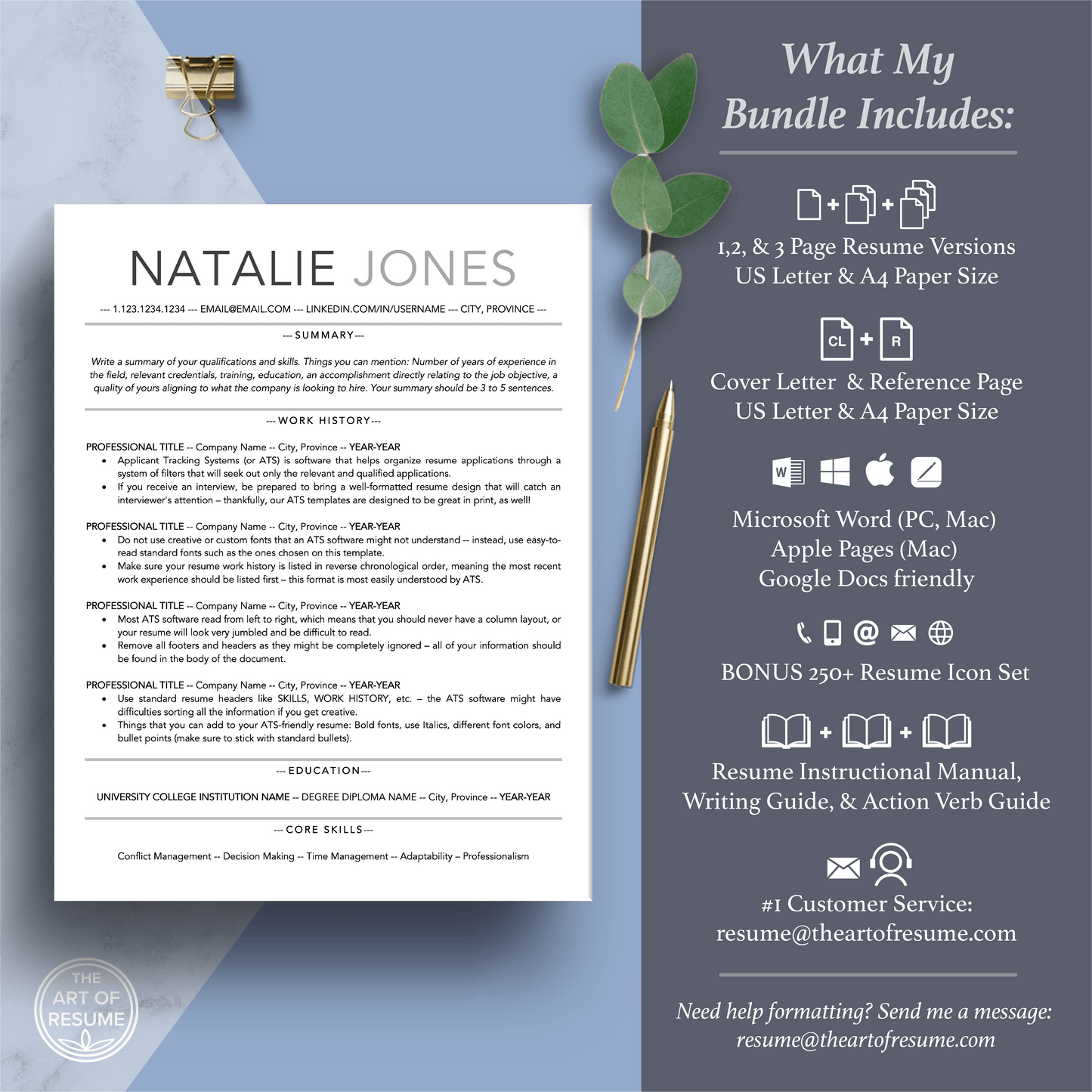 ATS-Friendly Resume | Modern CV Template | FREE Resume Guide - The Art of Resume