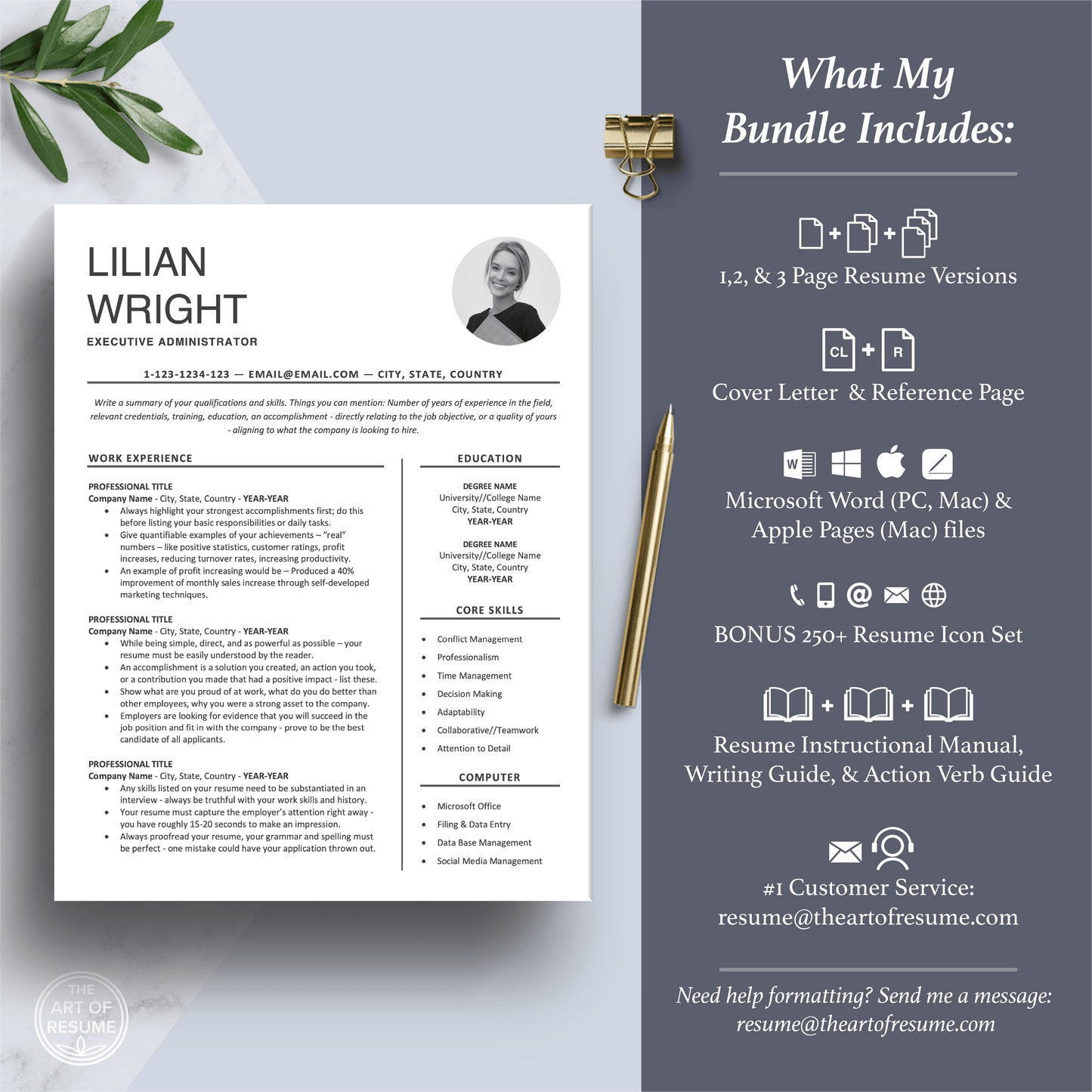 Professional Resume with Photo | Modern Resume with Profile Picture - The Art of Resume