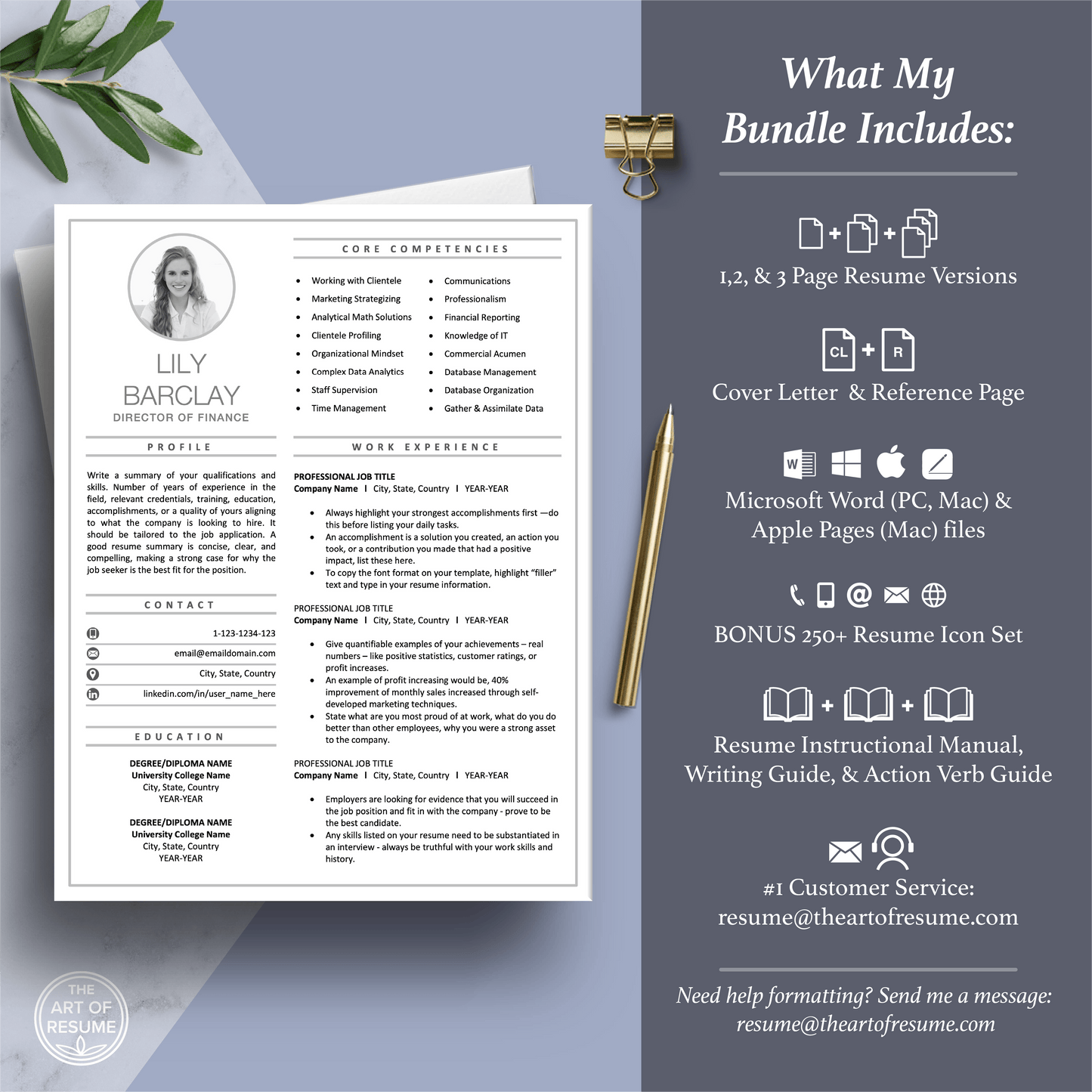 Resume Template Photo | Professional CV Template Download - The Art of Resume