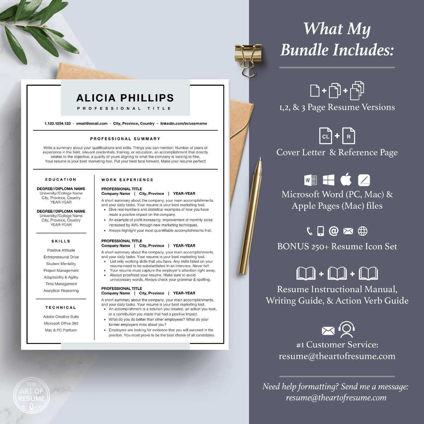 Simple Resume Template | Professional Resume | Modern CV - The Art of Resume