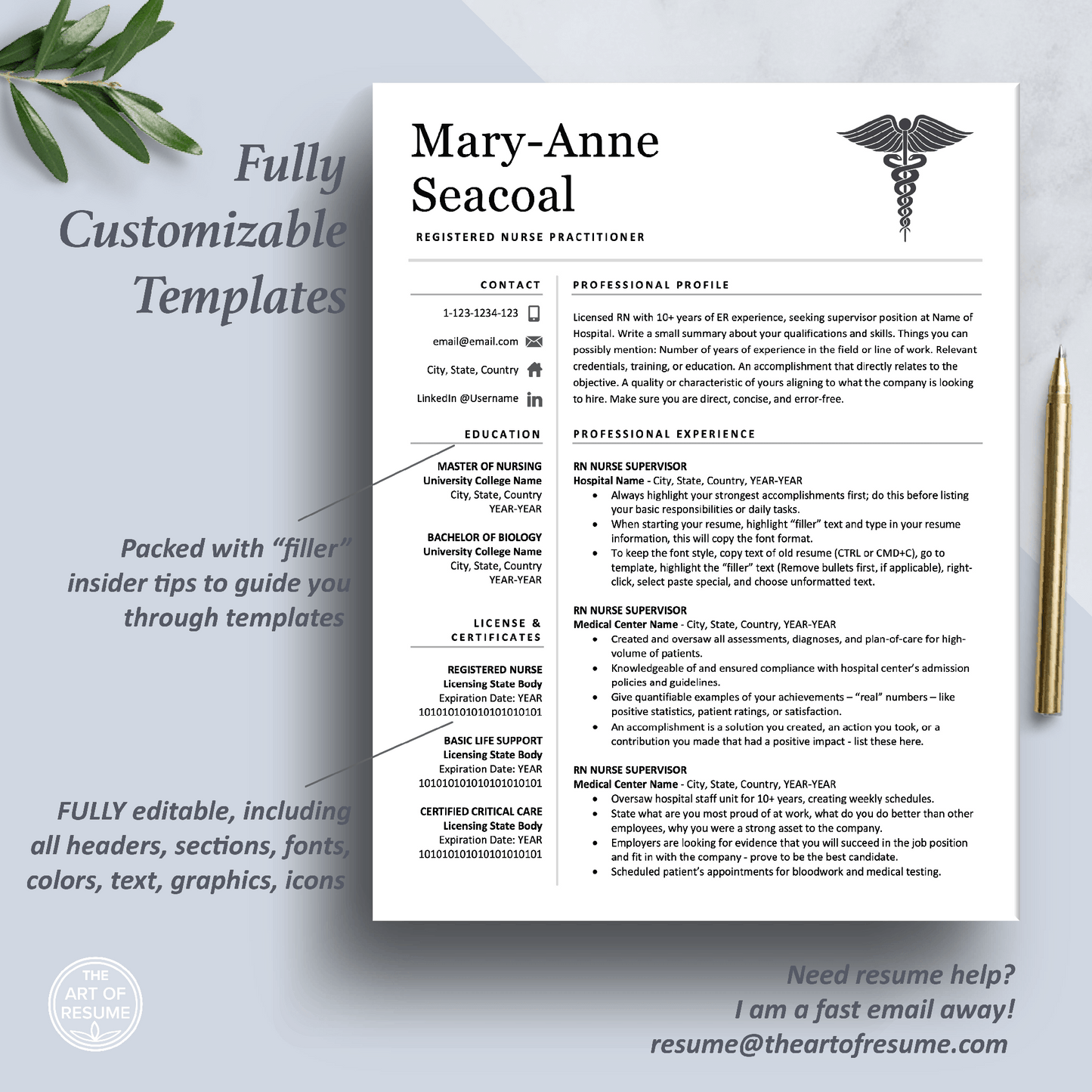 Nurse Student CV Resume Builder | Doctor CV with Resume Writing Guide (FREE) - The Art of Resume