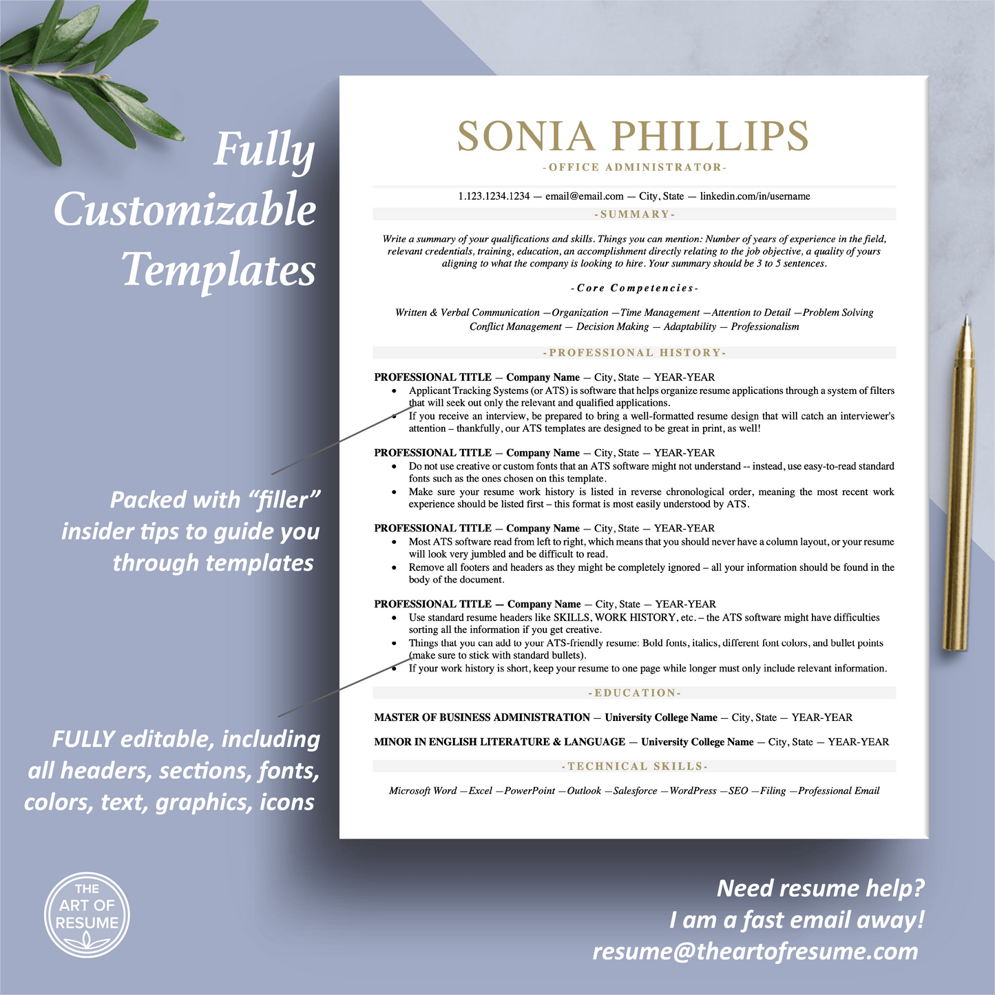ATS Friendly Resume | Resume CV Design Bundle - The Art of Resume