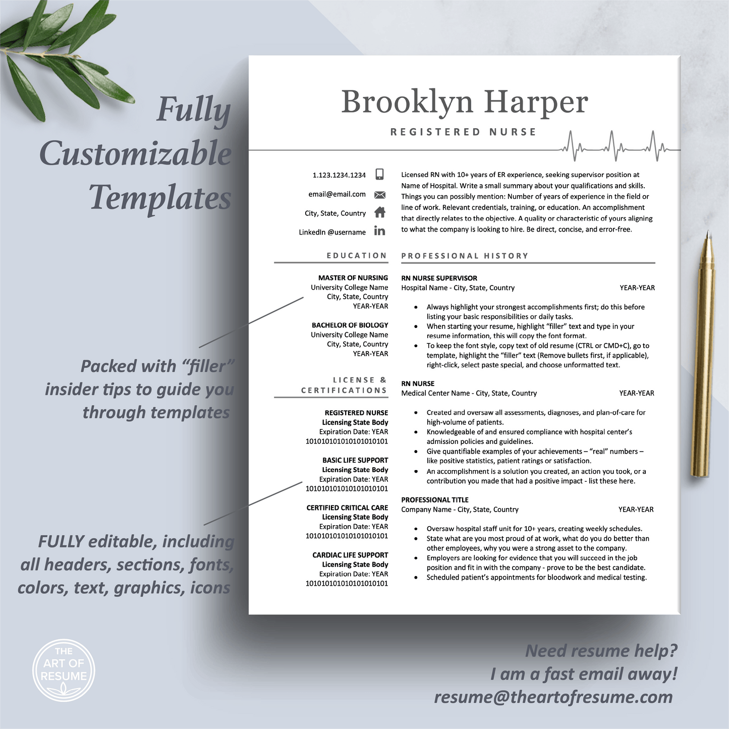 Nurse Resume Designs | Medical CV | Physician Cover Letter - The Art of Resume