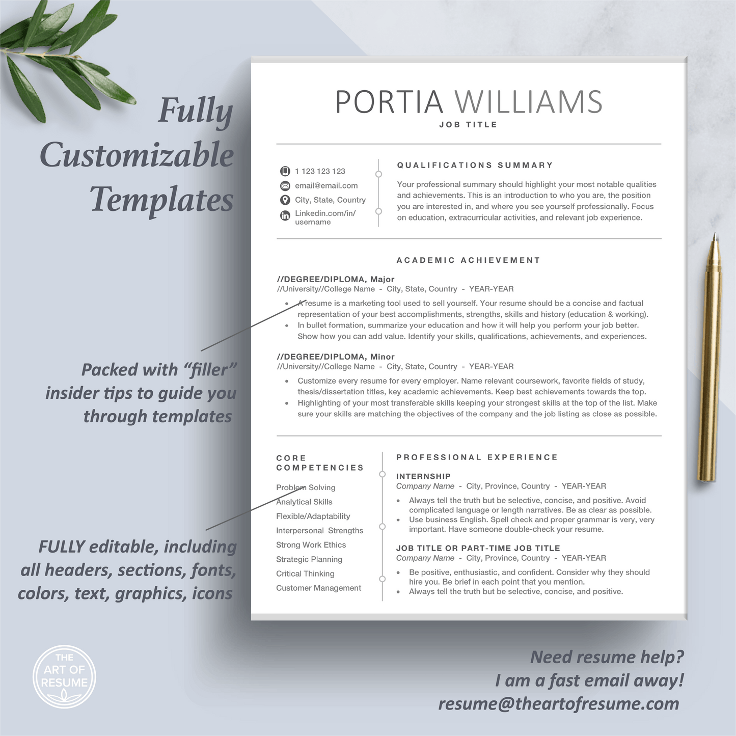 Resume Template for Student | Modern Resume Format for No Experience - The Art of Resume