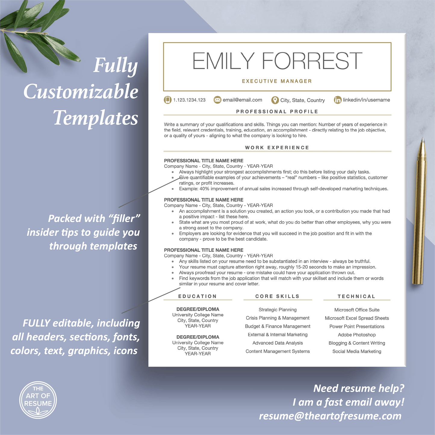 Modern Resume Templates | Professional Resume Design Download - The Art of Resume