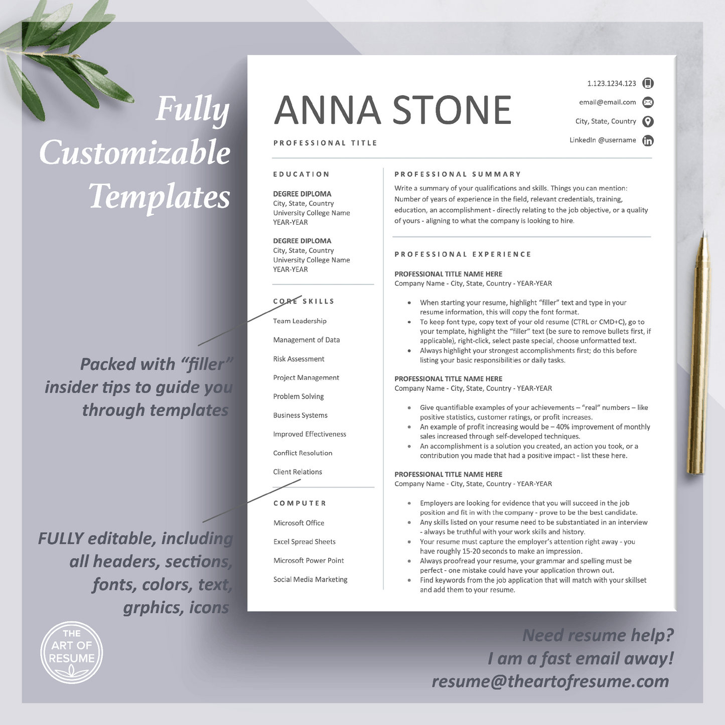 Simple Resume Design Builder | FREE Resume Writing Guide - The Art of Resume