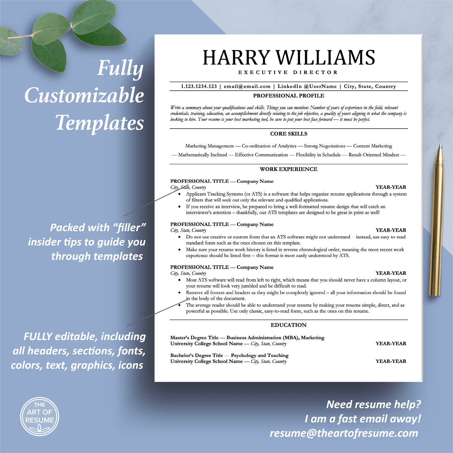 ATS Resume Template Bundle (Applicant Tracking System-Friendly) - The Art of Resume