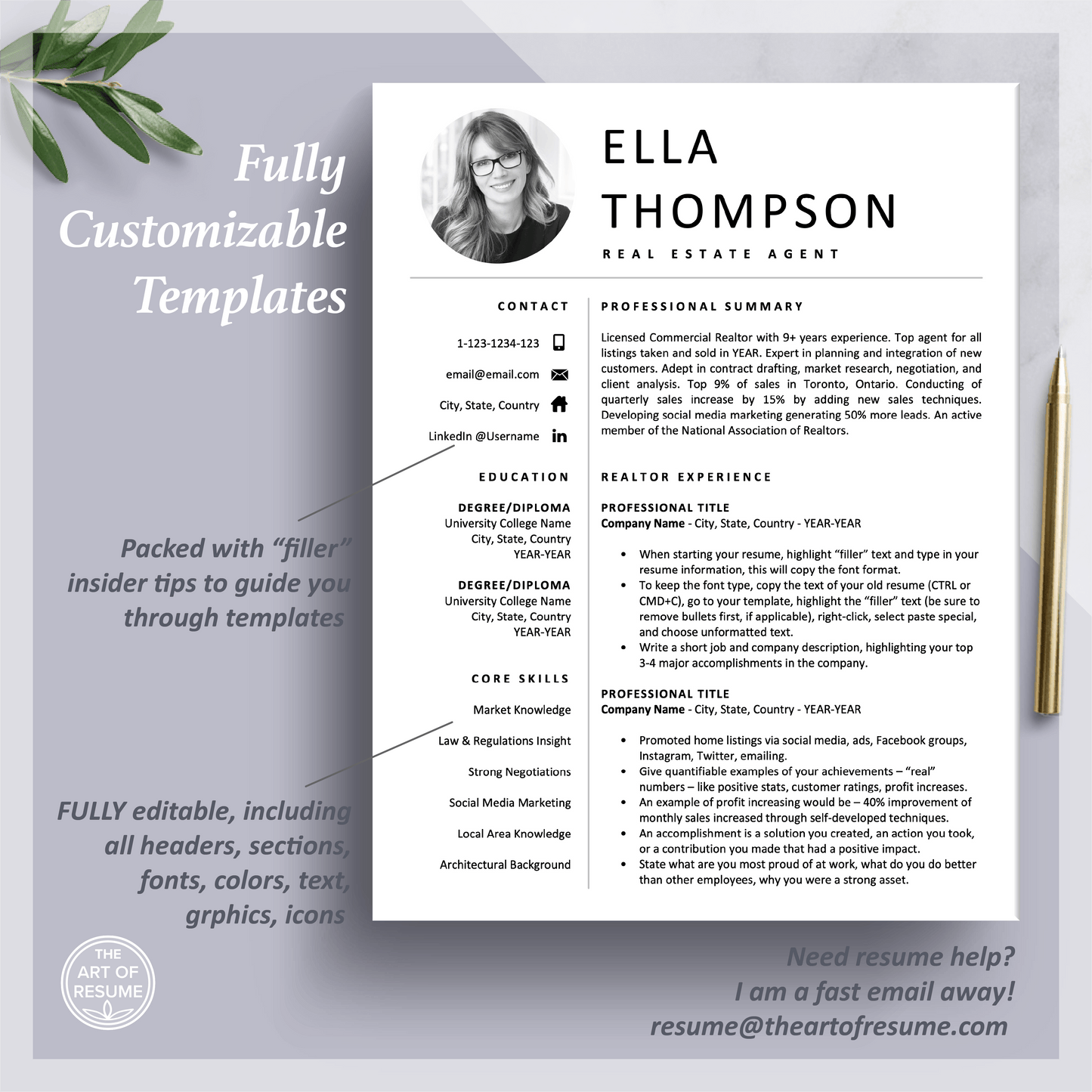 Modern Resume Bundle | Realtor, Architect - The Art of Resume