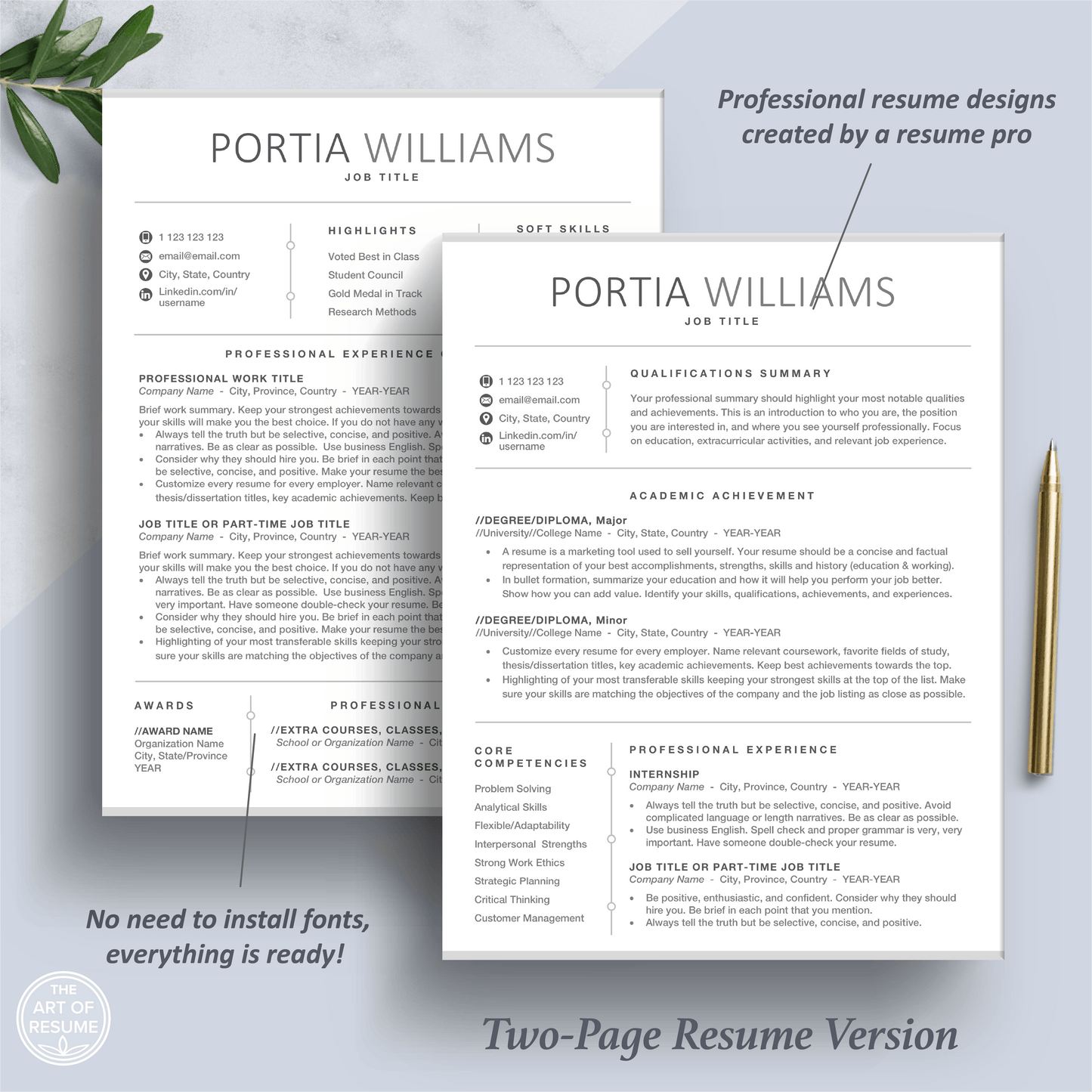 Resume Template for Student | Modern Resume Format for No Experience - The Art of Resume