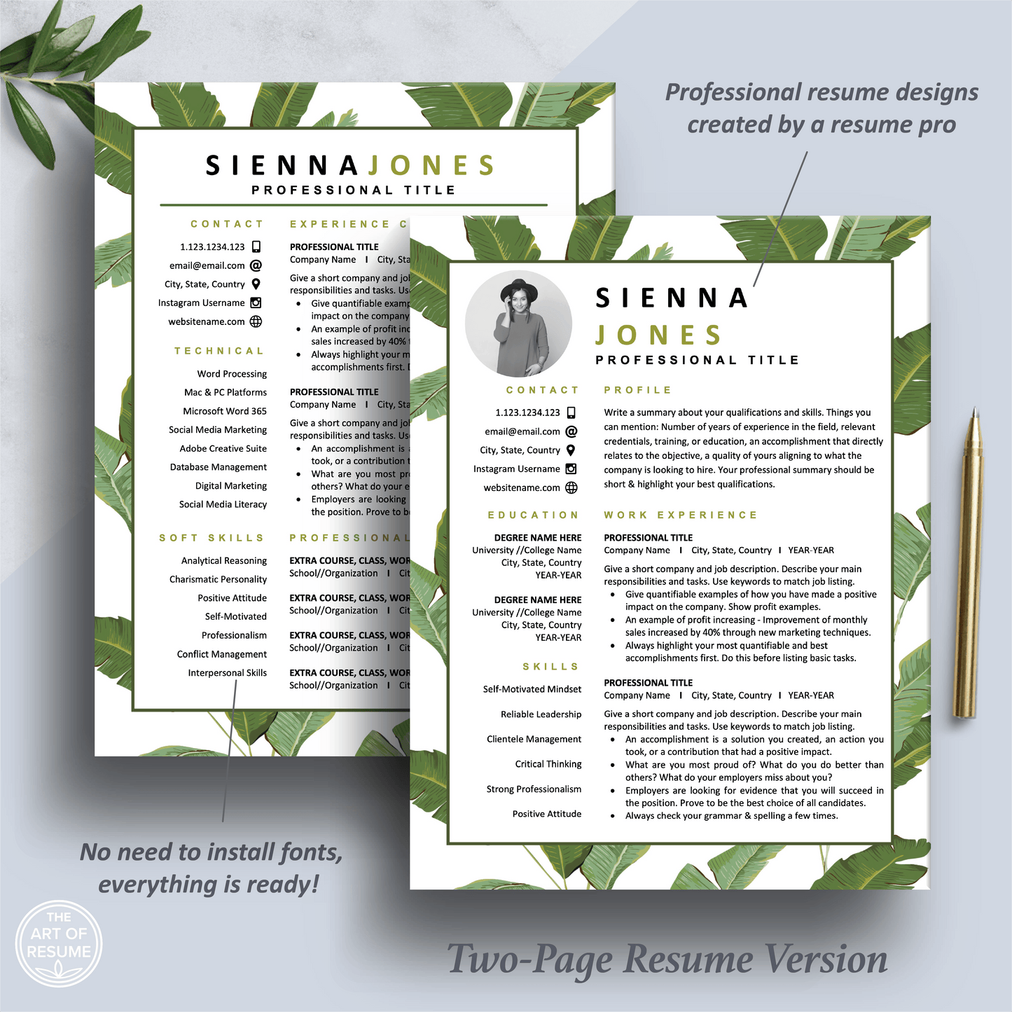 Creative Resume Builder | Resume for Fashion, Art Teacher, Florist, Interior Design - The Art of Resume