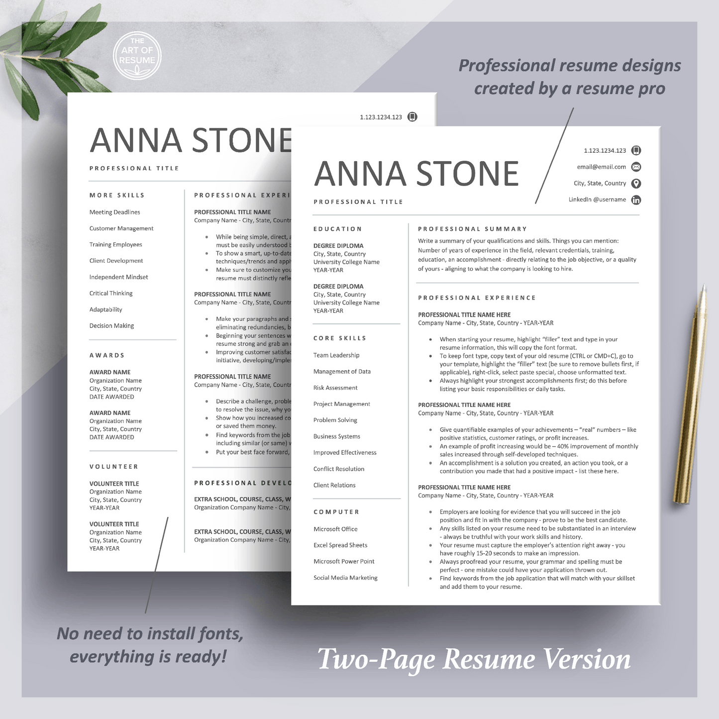 Simple Resume Design Builder | FREE Resume Writing Guide - The Art of Resume