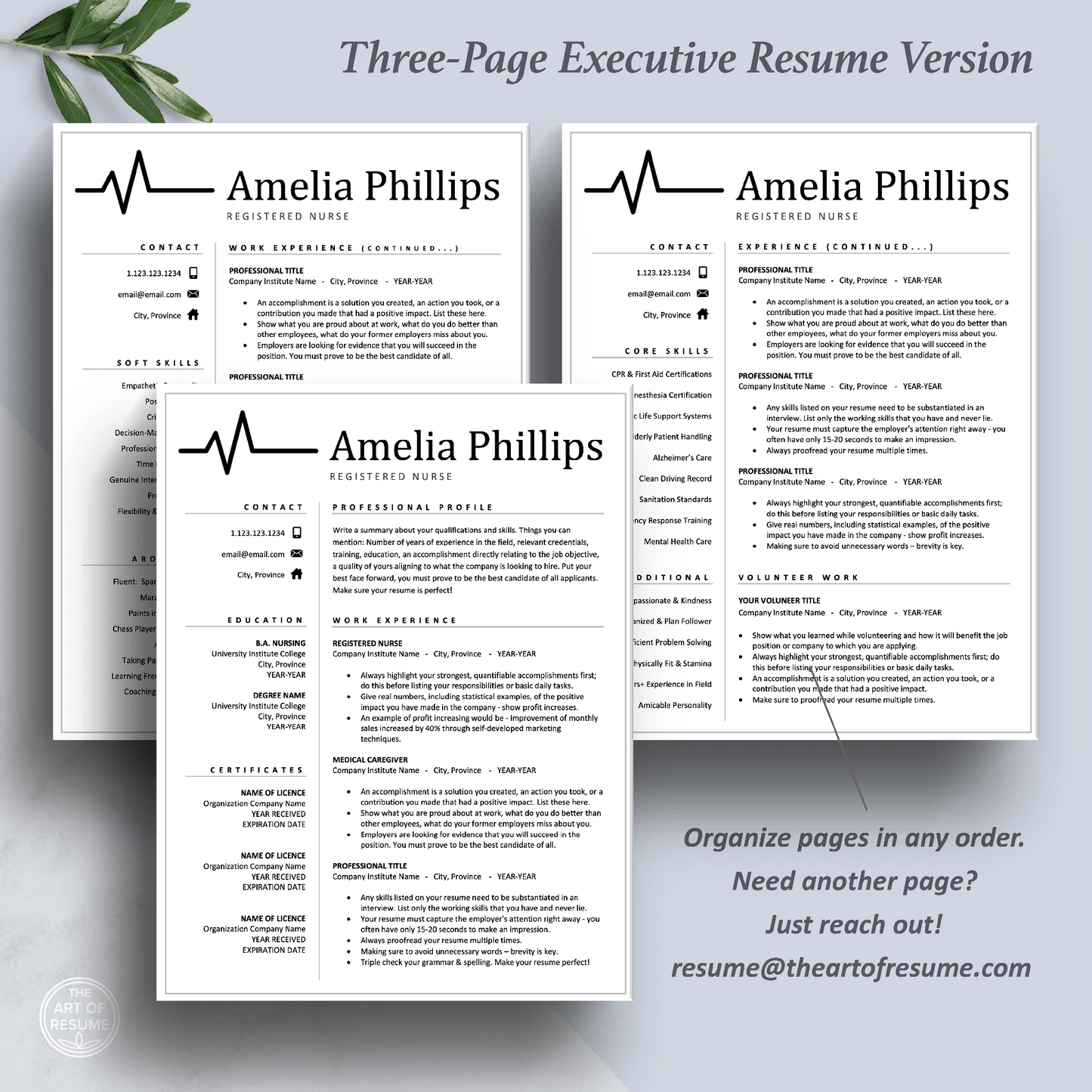 Medical Resume Template | Curriculum Vitae for RN Nurse, Doctor, Physician - The Art of Resume