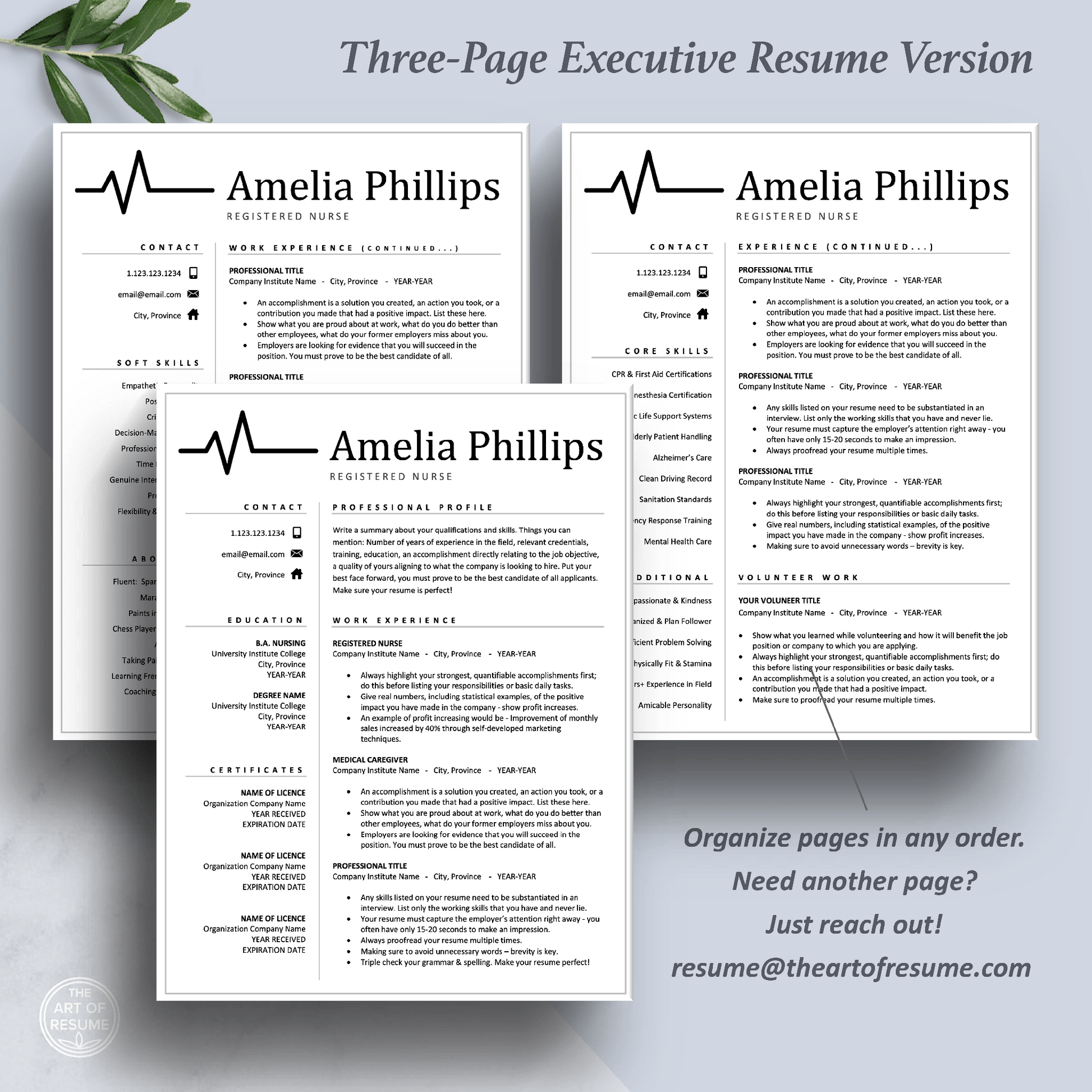 Medical Resume Template | Curriculum Vitae for RN Nurse, Doctor, Physician - The Art of Resume