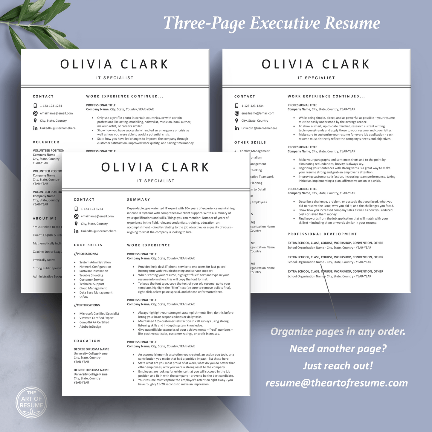 Professional Resume Download | 5-Page Simple CV Design - The Art of Resume
