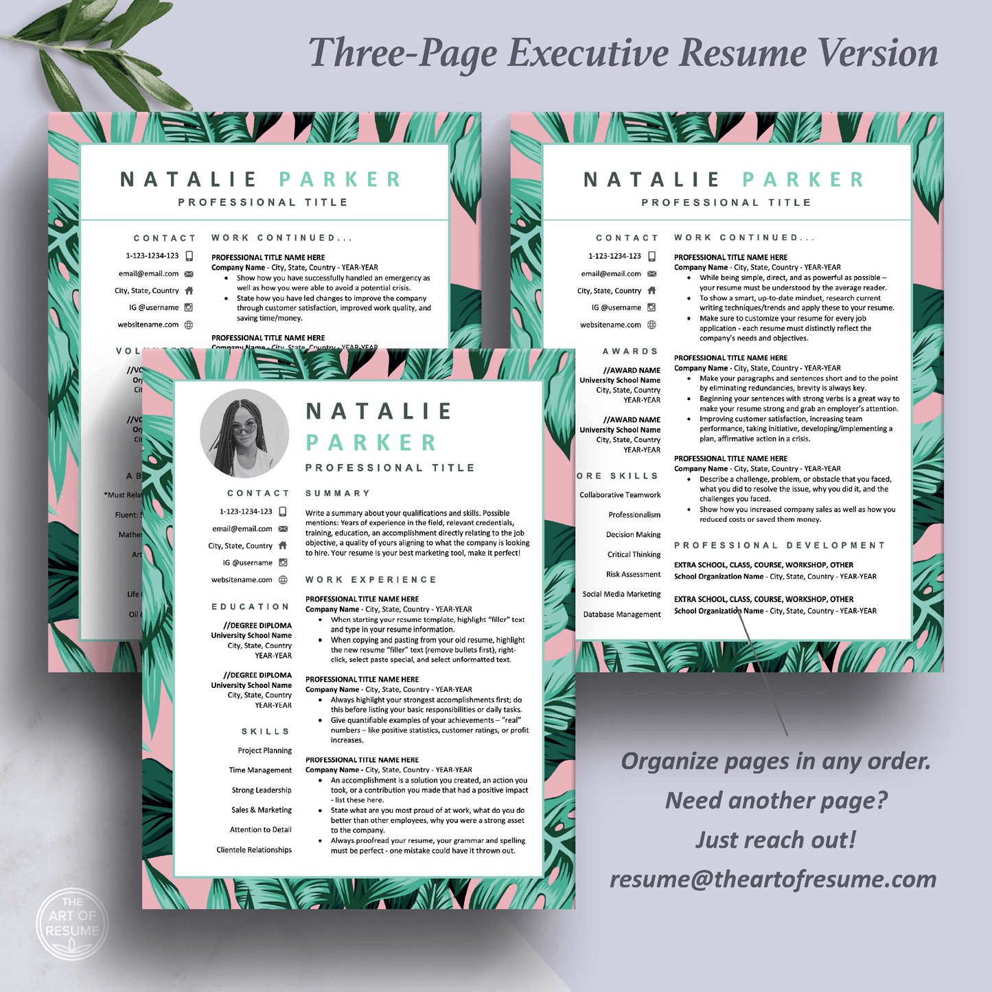 Creative Resume Templates with Photo | Custom Floral Resume Design - The Art of Resume