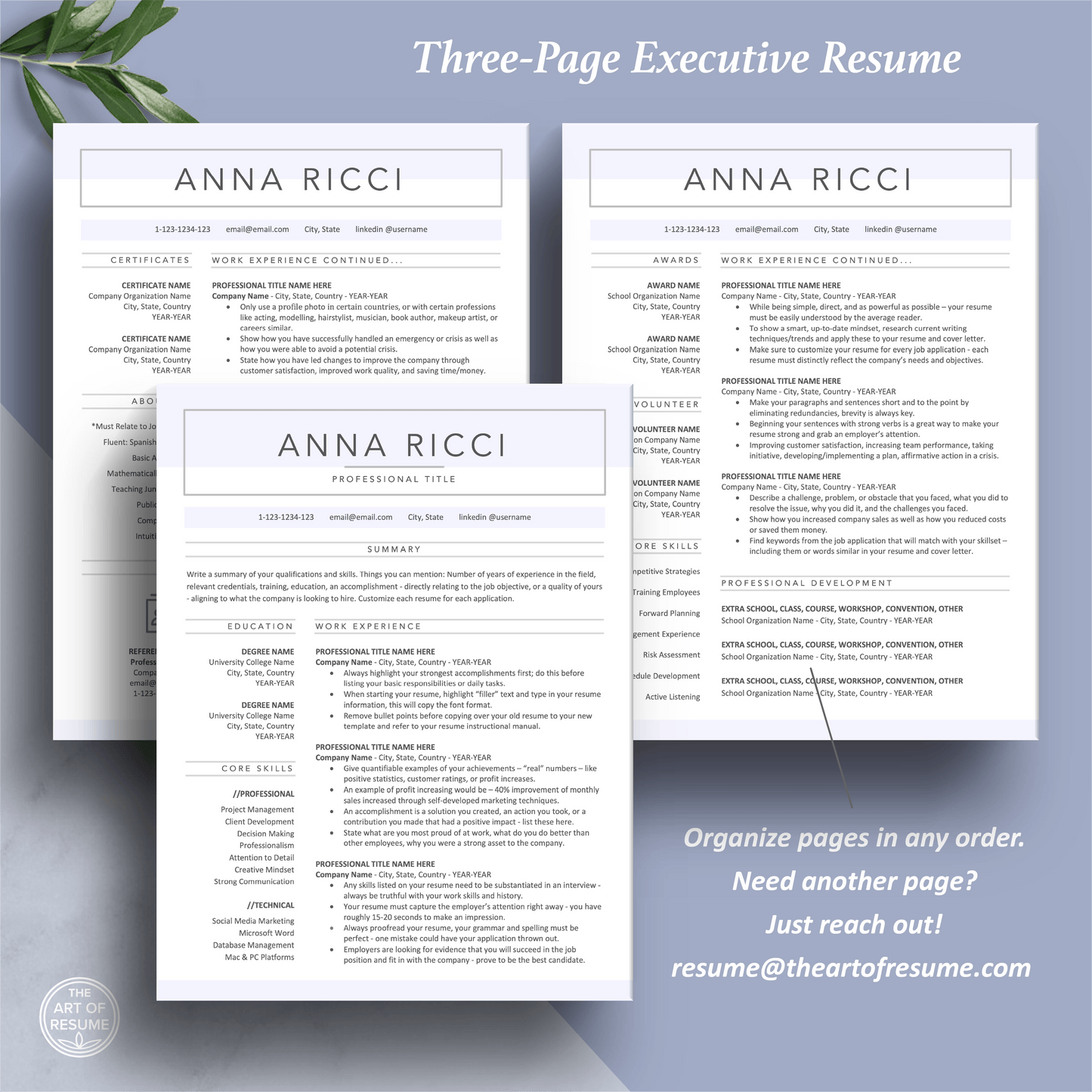 Resume CV Builder Template Bundle | Free Resume Writing Guide - The Art of Resume