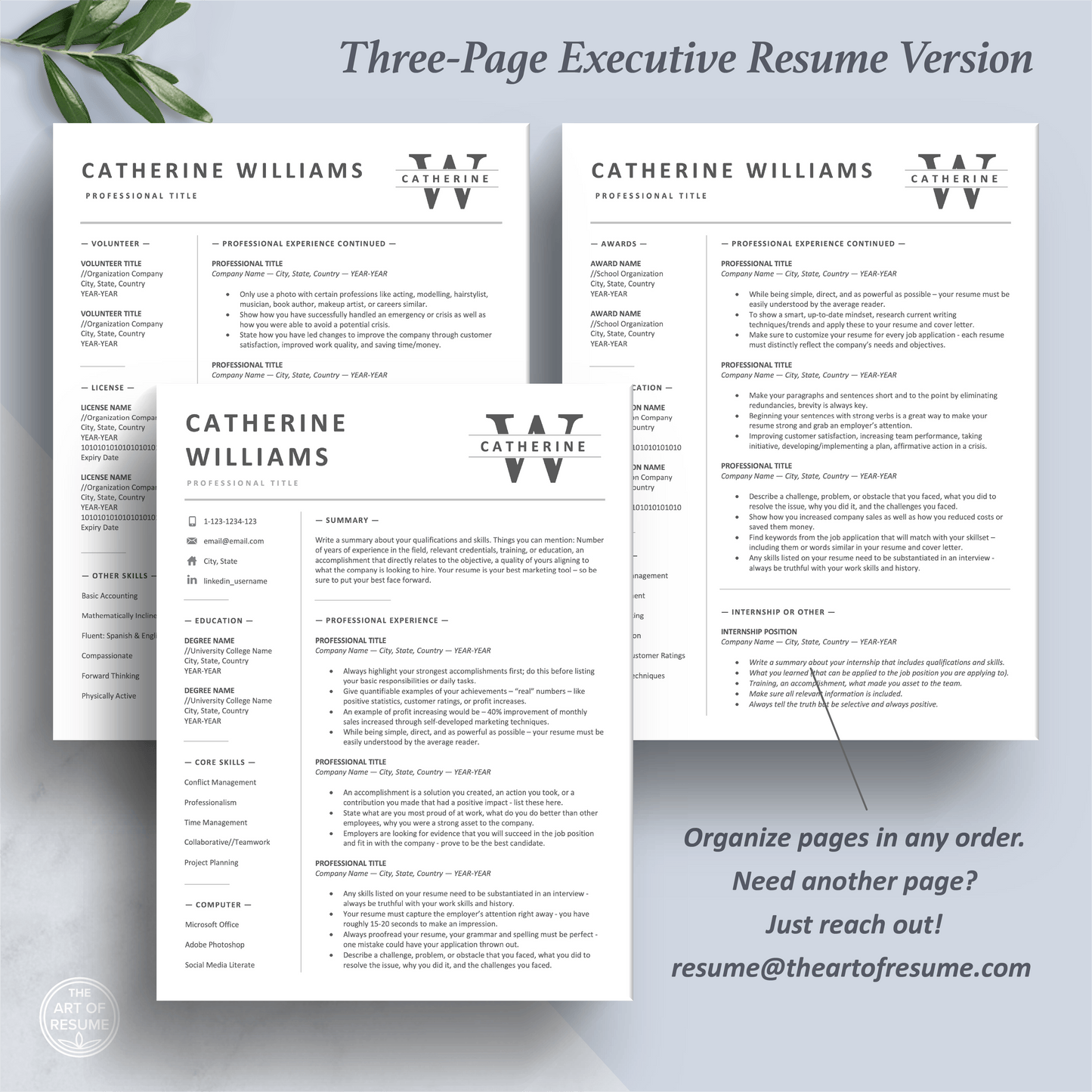 Simple Resume Template | Modern CV Design | Curriculum Vitae - The Art of Resume