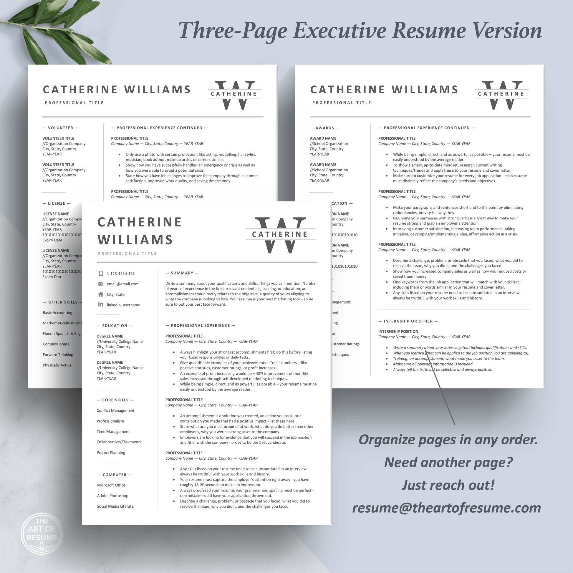 Simple Resume Template | Modern CV Design | Curriculum Vitae - The Art of Resume