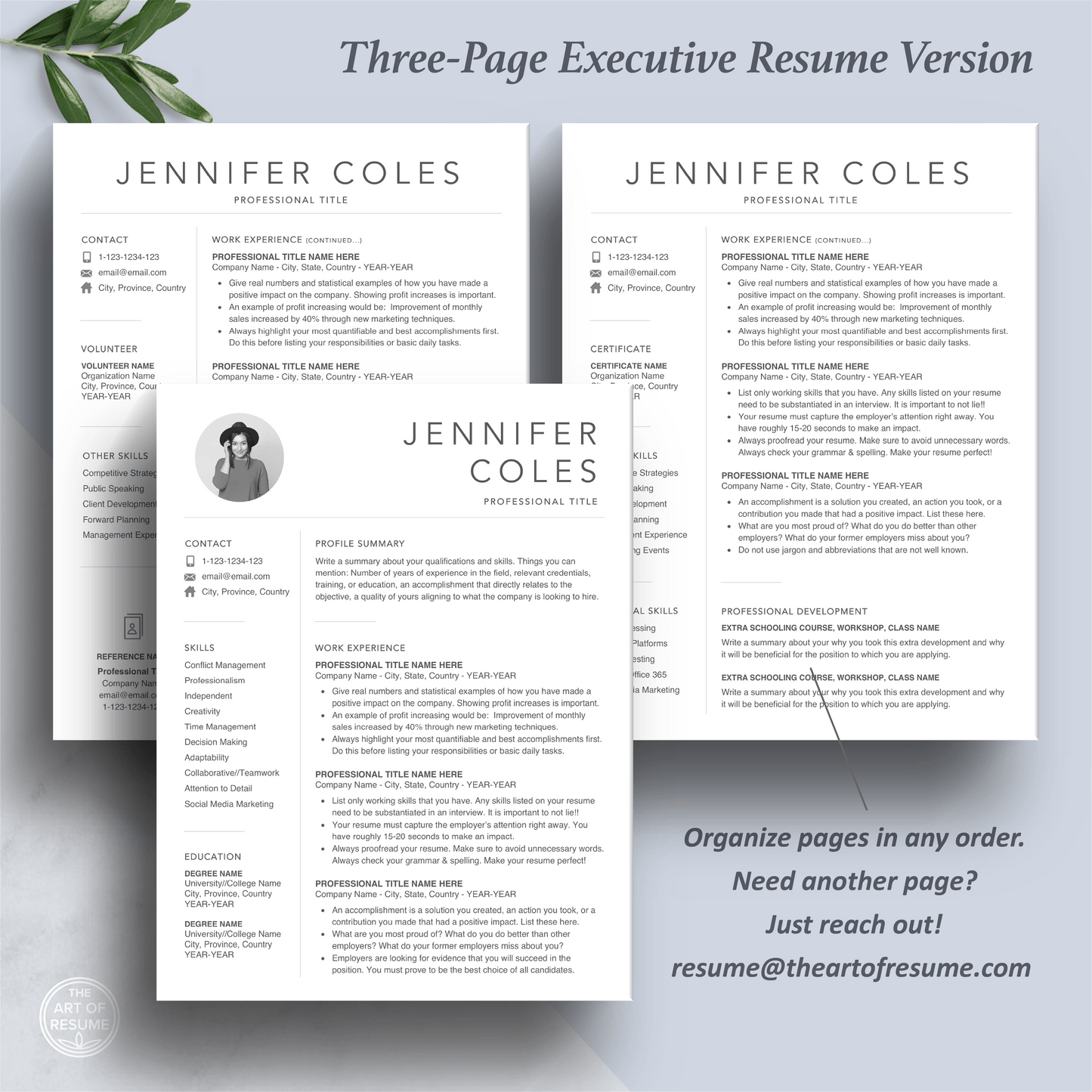 Creative Resume with Photo | Professional Resume Bundle - The Art of Resume