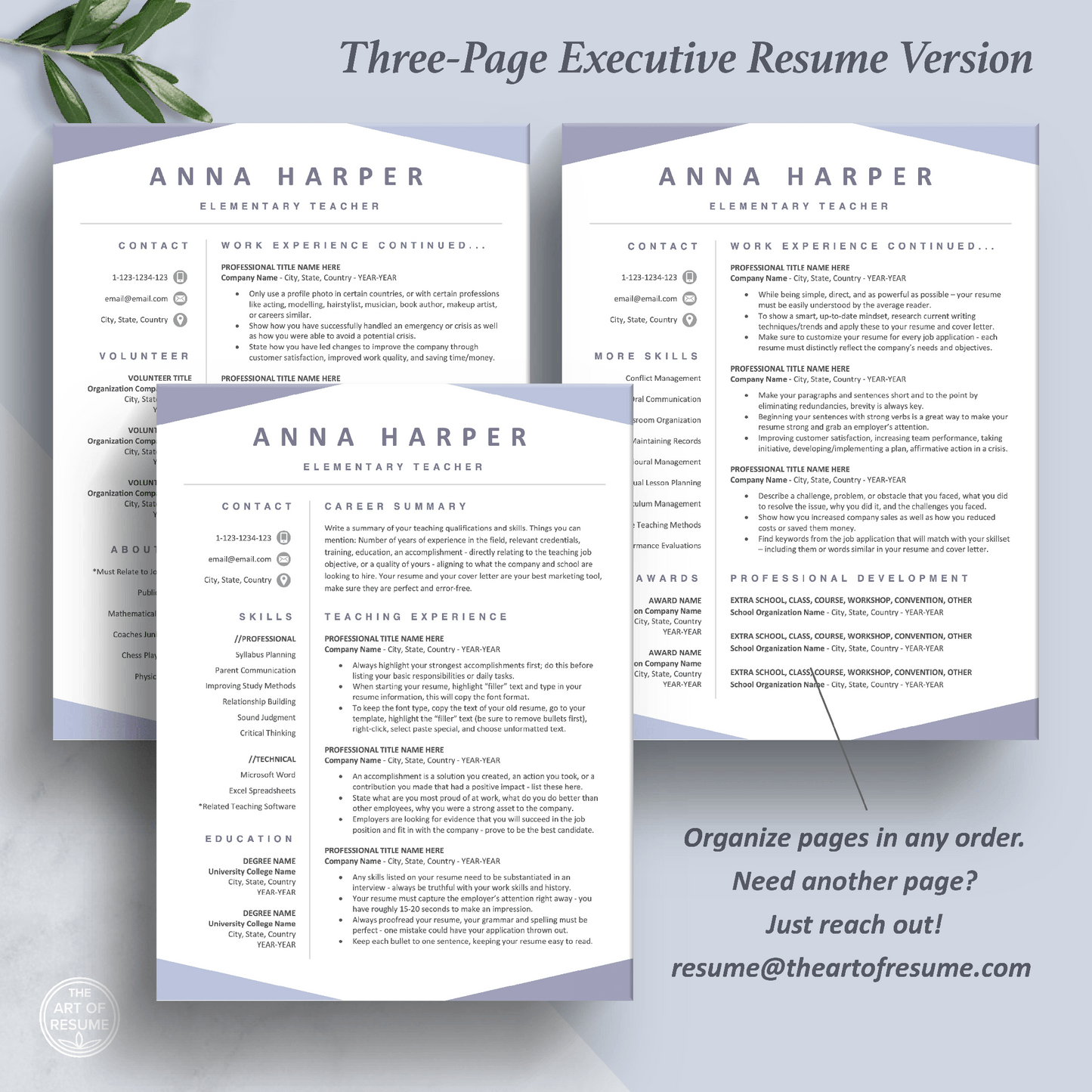 Teacher Resume Template | Resumes for Teaching Educator Professional - The Art of Resume