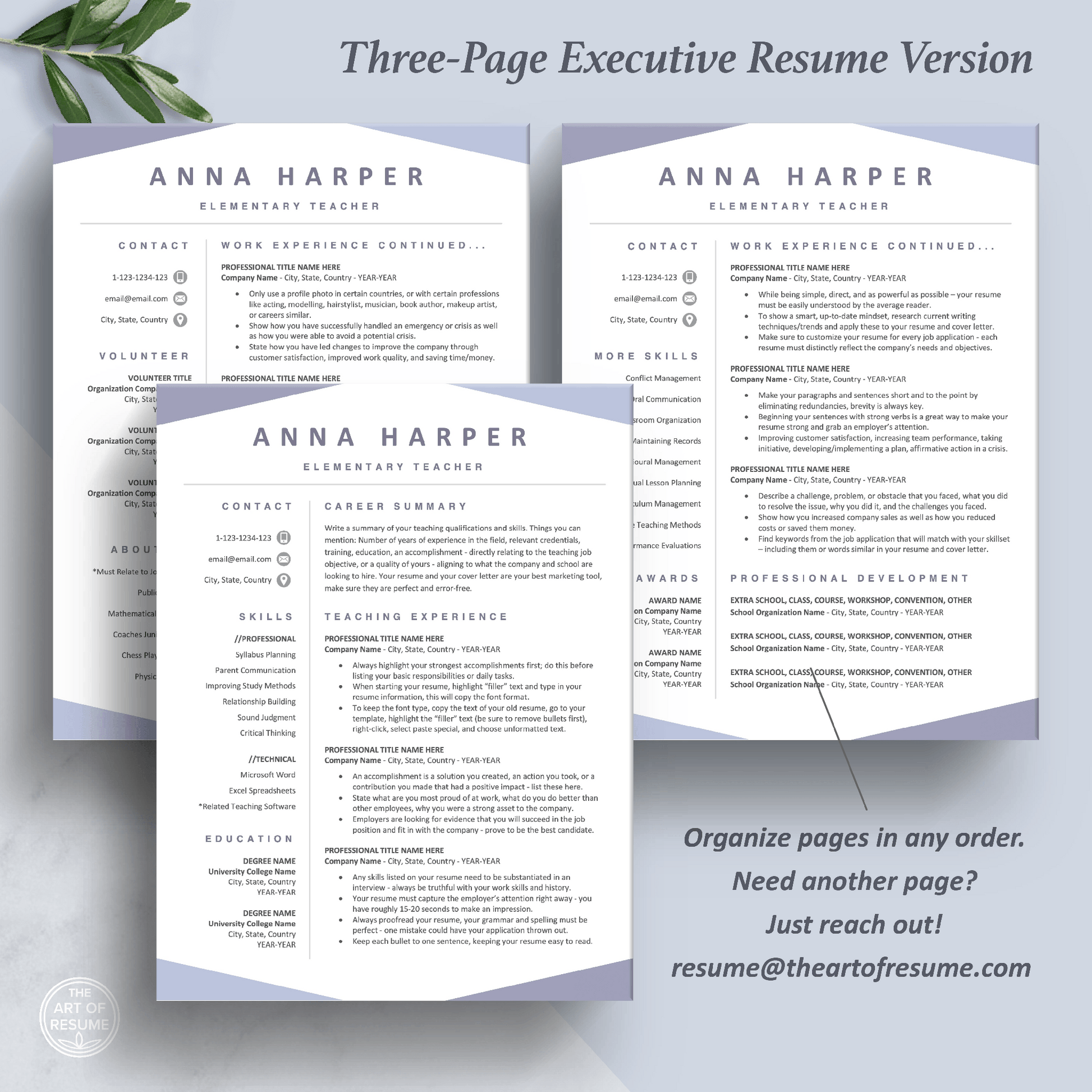 Teacher Resume Template | Resumes for Teaching Educator Professional - The Art of Resume