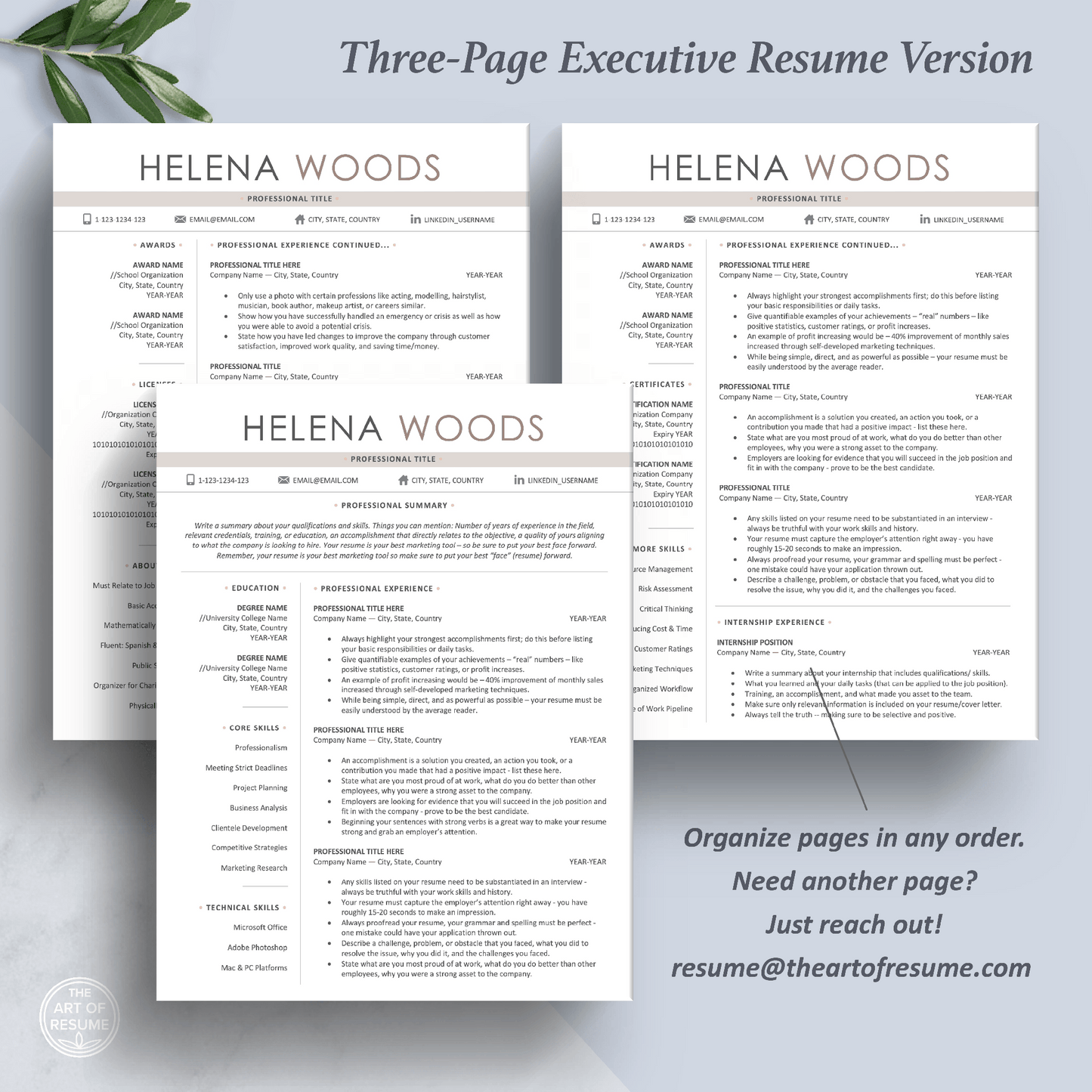 Simple Professional Resume Template | Resume Writing Guide - The Art of Resume