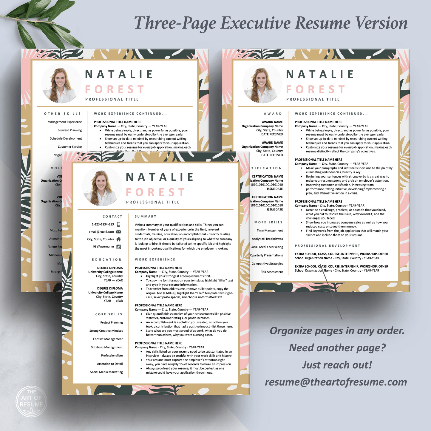 Creative Floral Resume Photo Insert | Stylist, Designer, Fashion, Blogger - The Art of Resume
