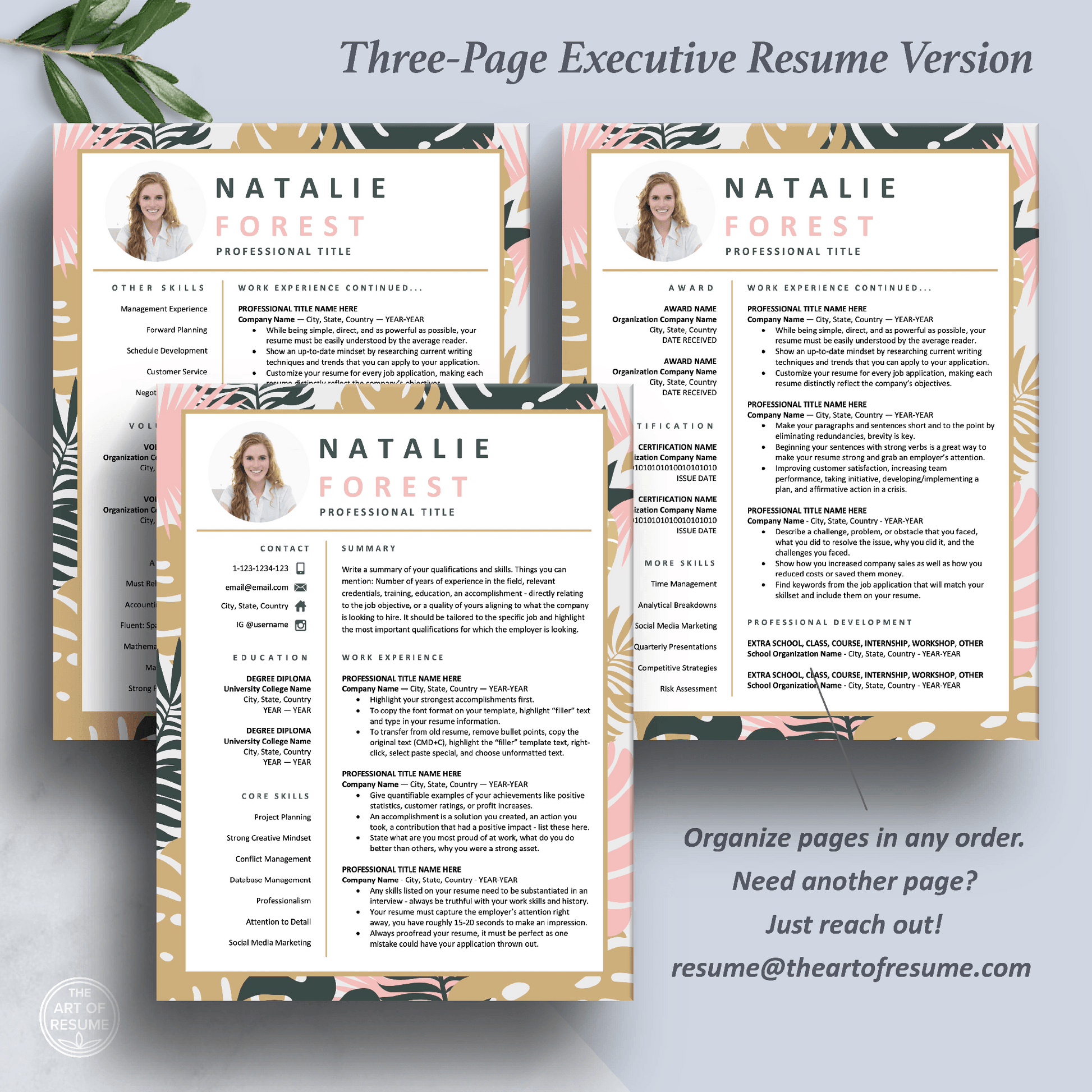 Creative Floral Resume Photo Insert | Stylist, Designer, Fashion, Blogger - The Art of Resume