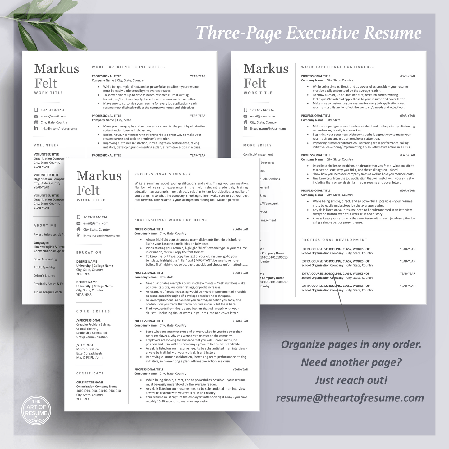 The Art of Resume Templates | Professional Cover Letter and Reference Page Templates Download