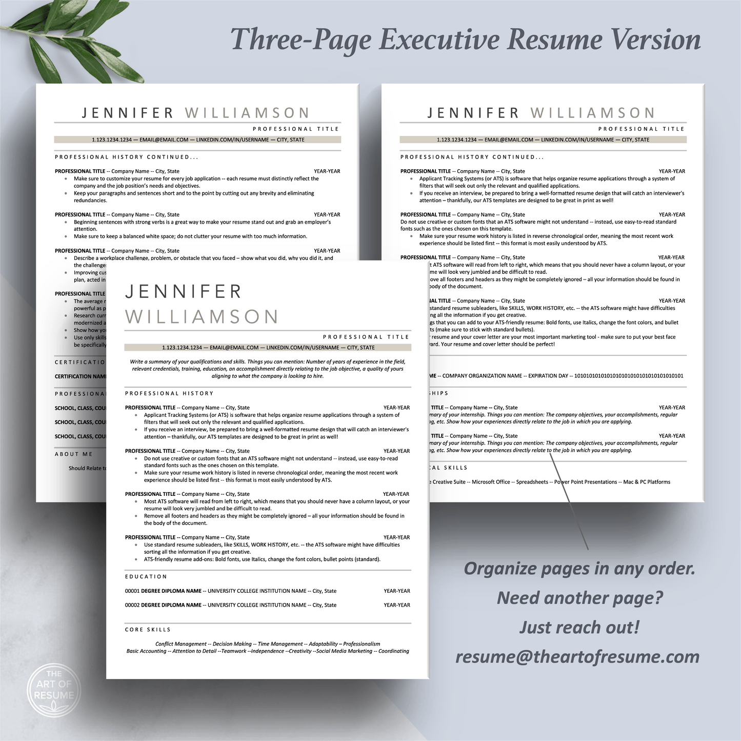 Professional Resume Bundle | ATS-Friendly Resume CV Format - The Art of Resume