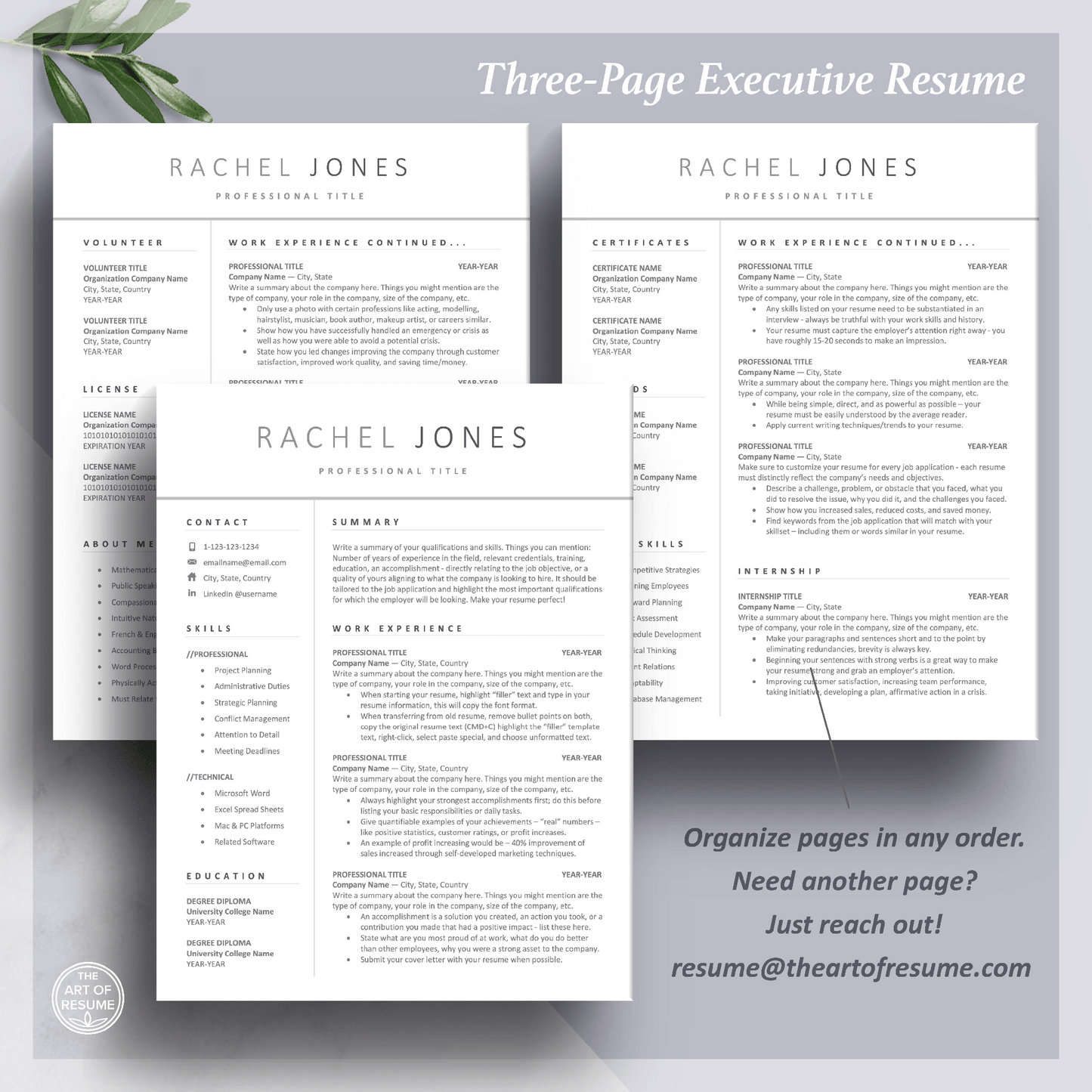 Simple Resume Template | Professional Resume for Any Career - Student CV - The Art of Resume