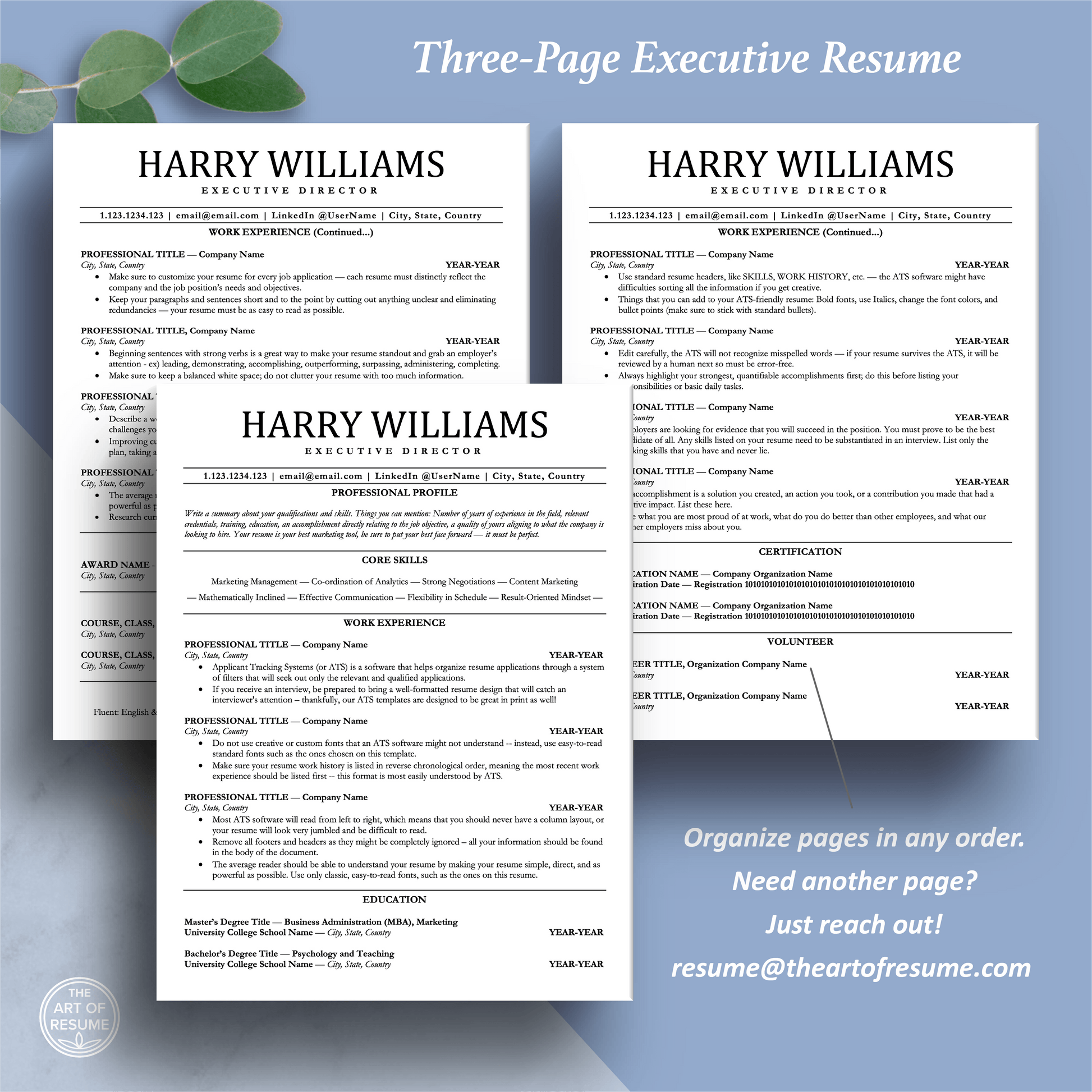 ATS Resume Template Bundle (Applicant Tracking System-Friendly) - The Art of Resume
